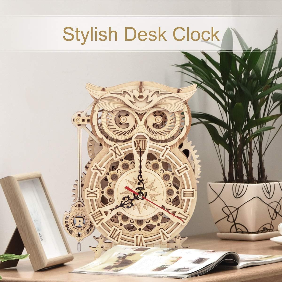 FINISHED PRODUCT - ROKR 3D Wooden Puzzle DIY Owl Clock with Timer