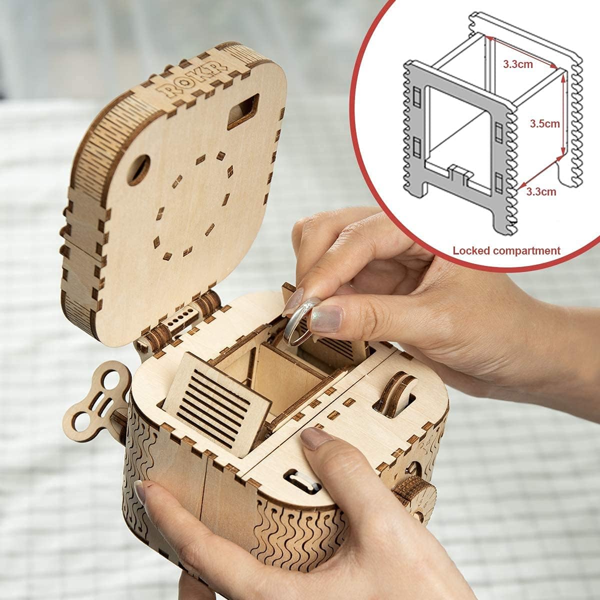 FINISHED PRODUCT - ROKR 3D Wooden Puzzle Password Box Model Kits