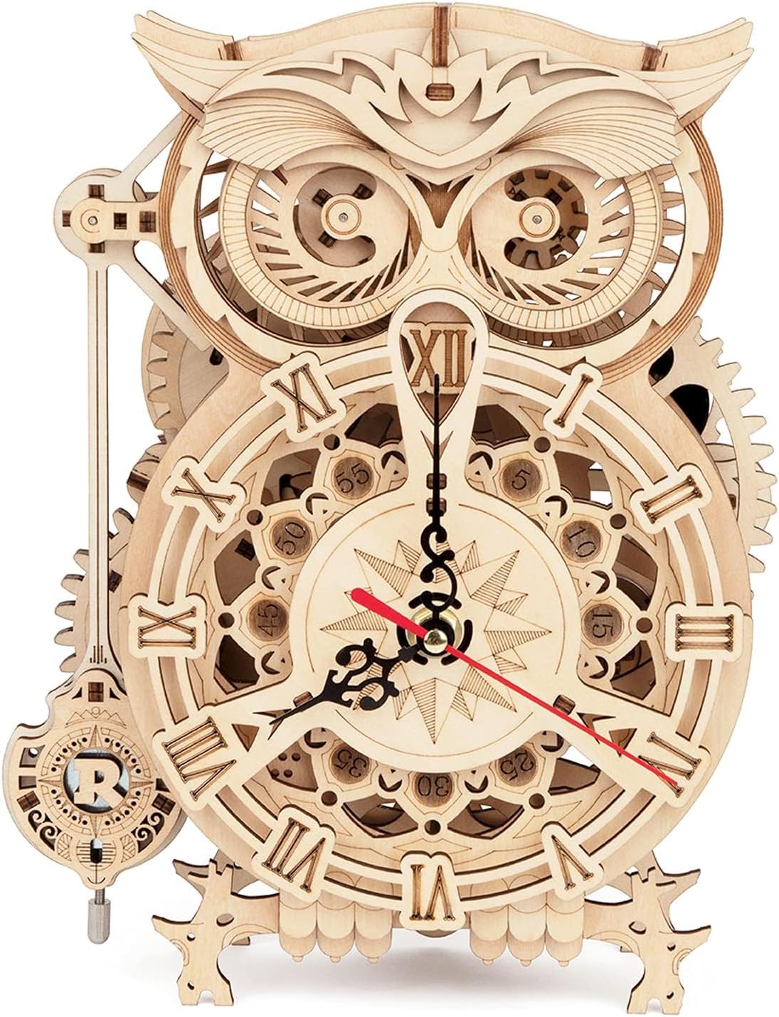 FINISHED PRODUCT - ROKR 3D Wooden Puzzle DIY Owl Clock with Timer