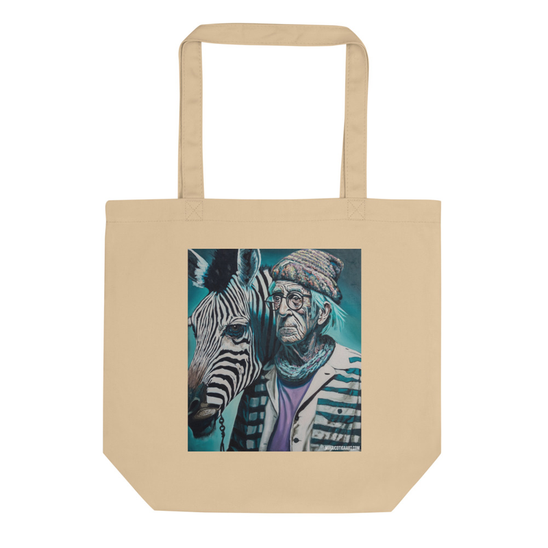 "Taking the Zebra for a Walk Again" Eco Tote Bag