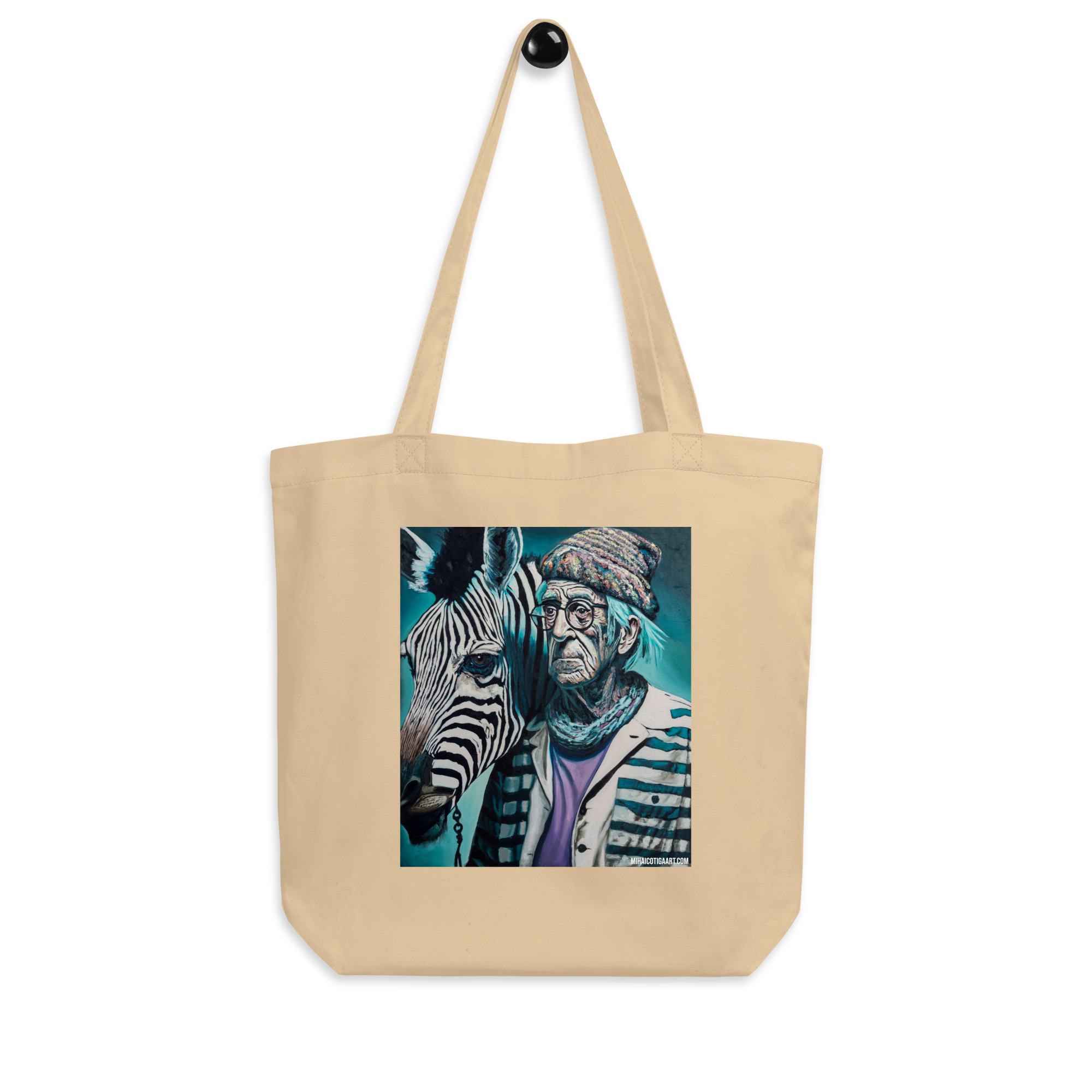"Taking the Zebra for a Walk Again" Eco Tote Bag