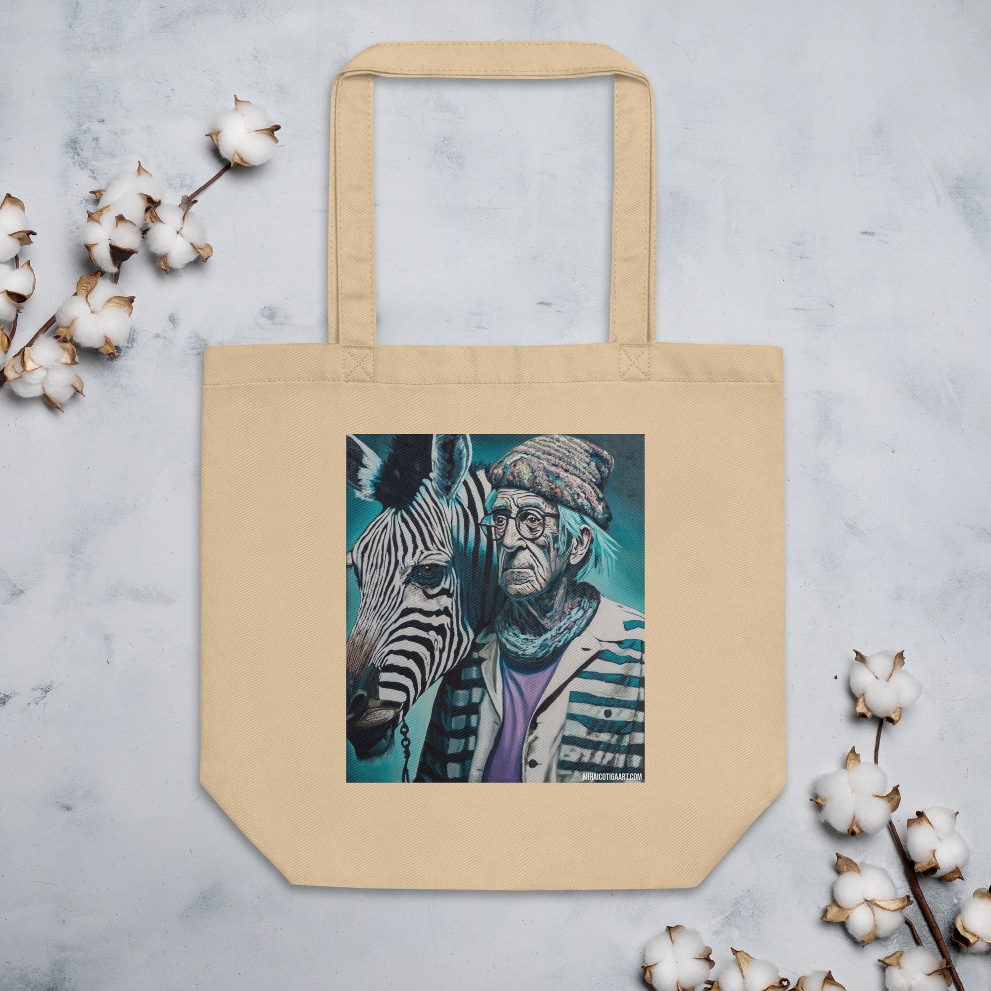 "Taking the Zebra for a Walk Again" Eco Tote Bag
