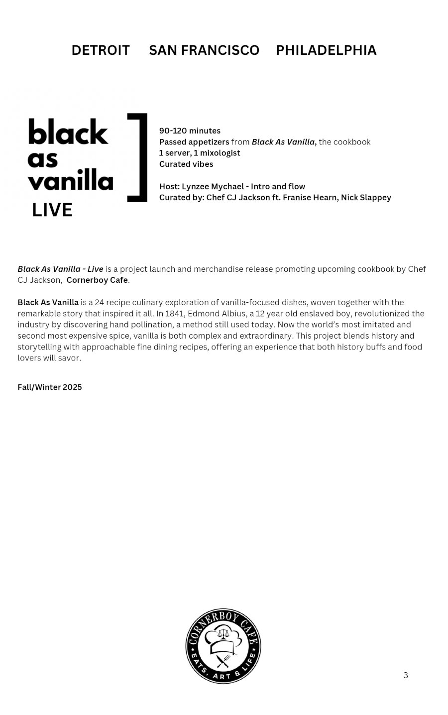 Black As Vanilla Live - Ticket