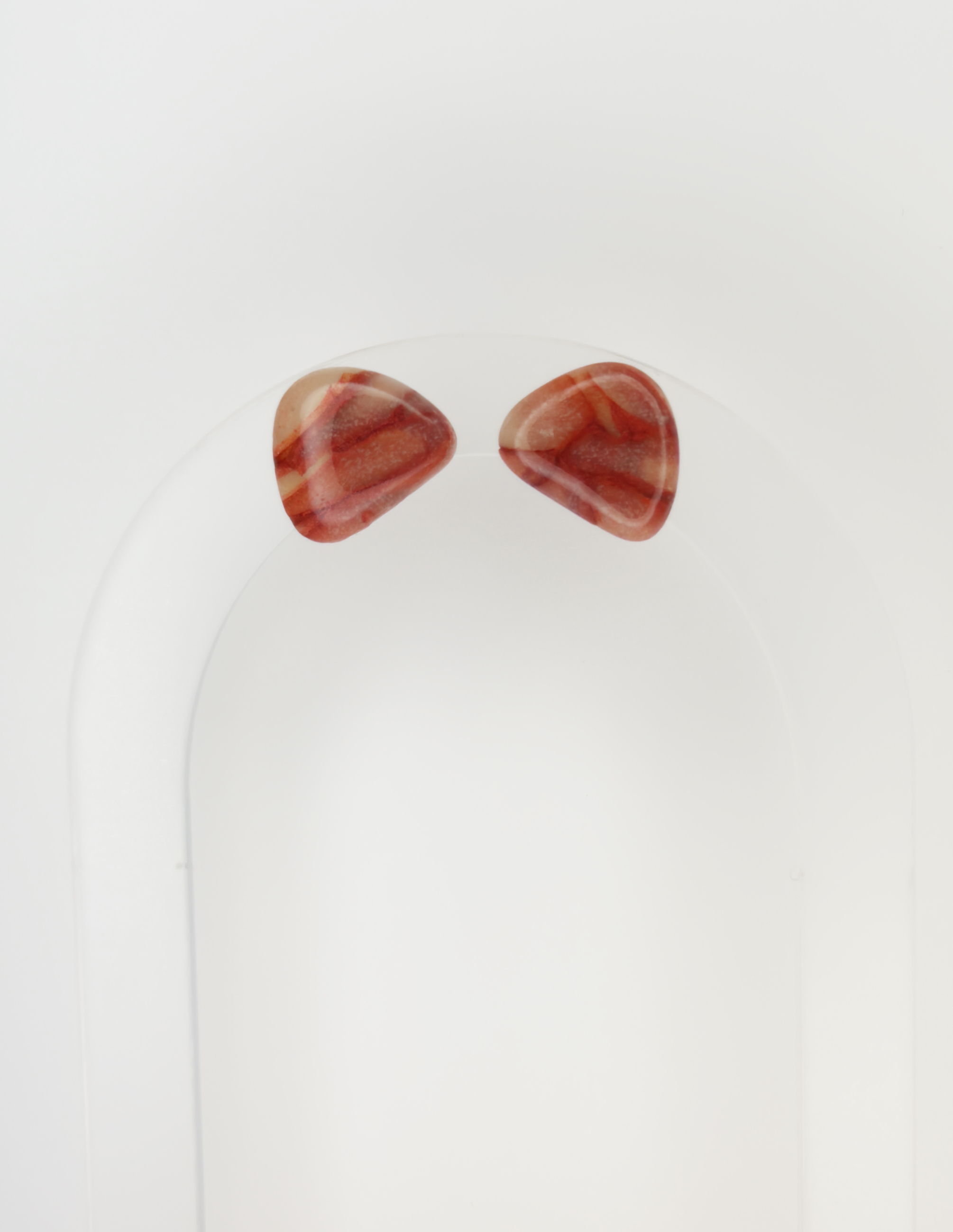 Kolczyki Gemstone - czerwony kamień