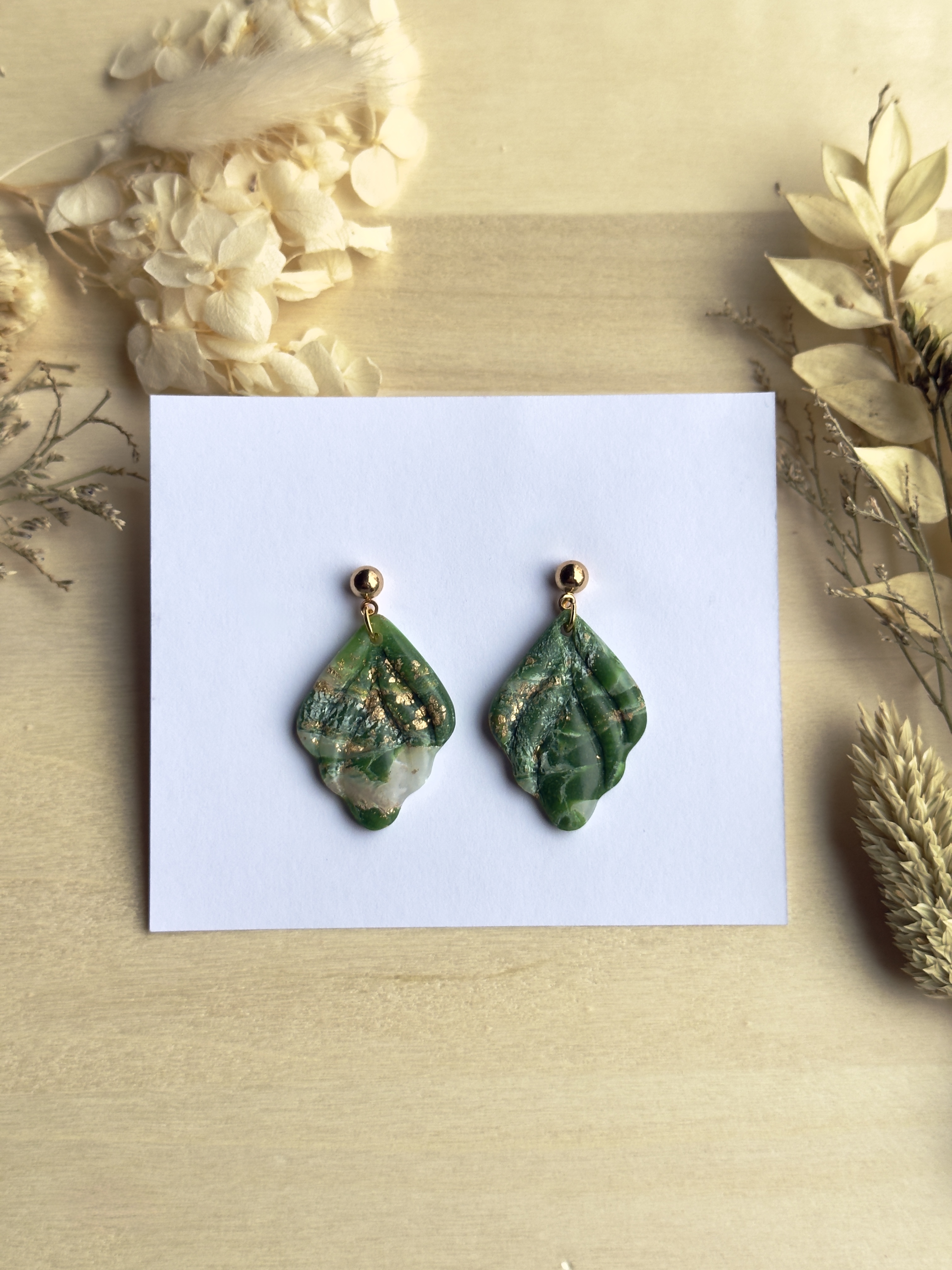 Kolczyki Świąteczne – Zielone Liście