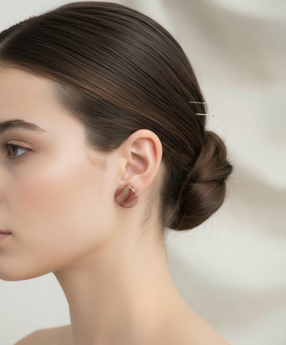 Kolczyki Gemstone - czerwone kółka