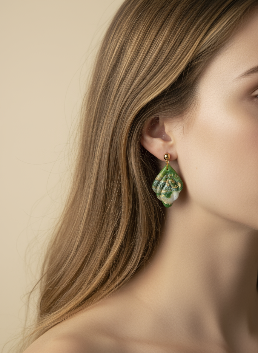 Kolczyki Świąteczne – Zielone Liście