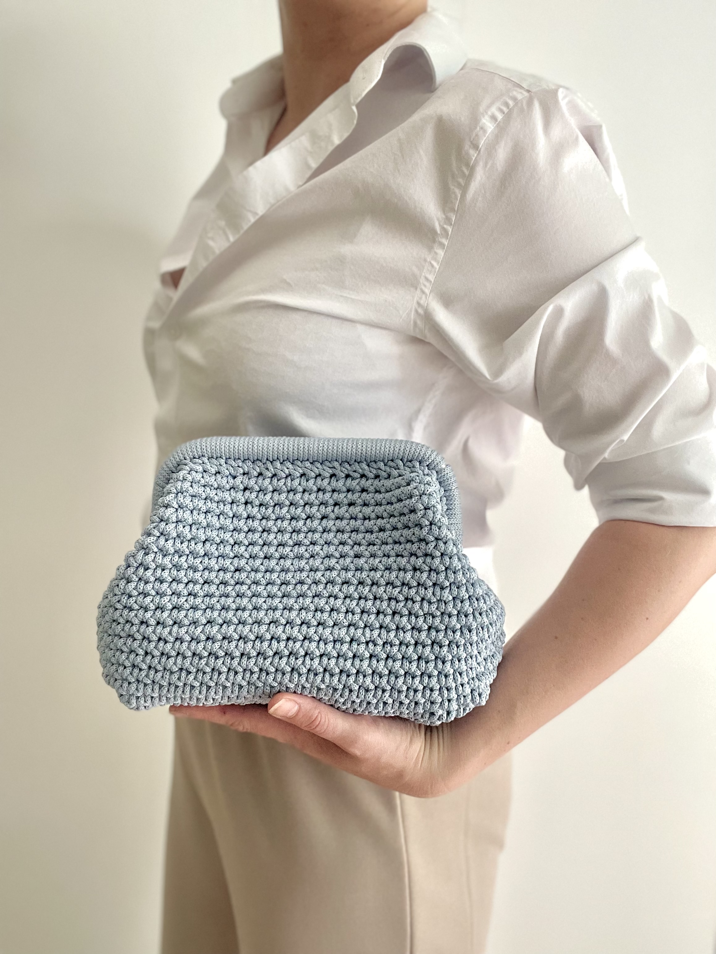 Torebka szydełkowa Amelie Steel Blue