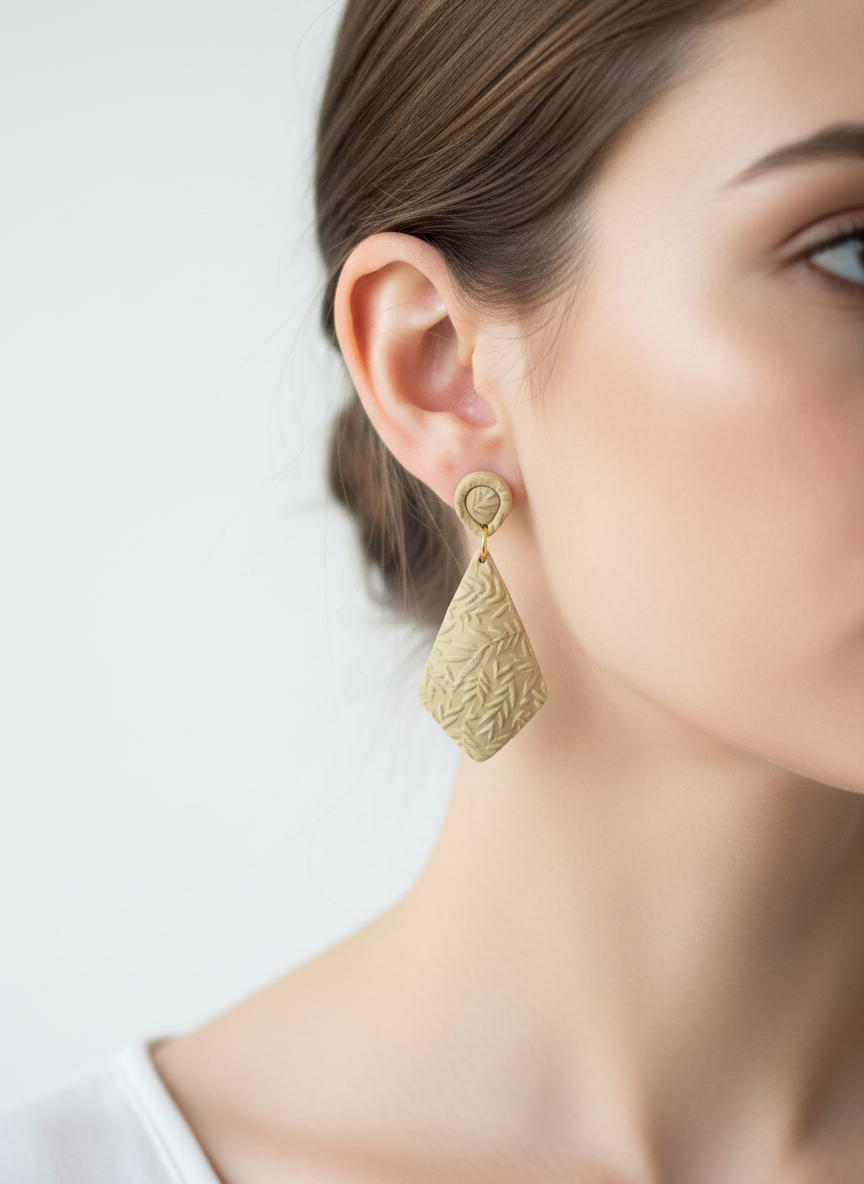 Kolczyki 3D Roślinne Geo