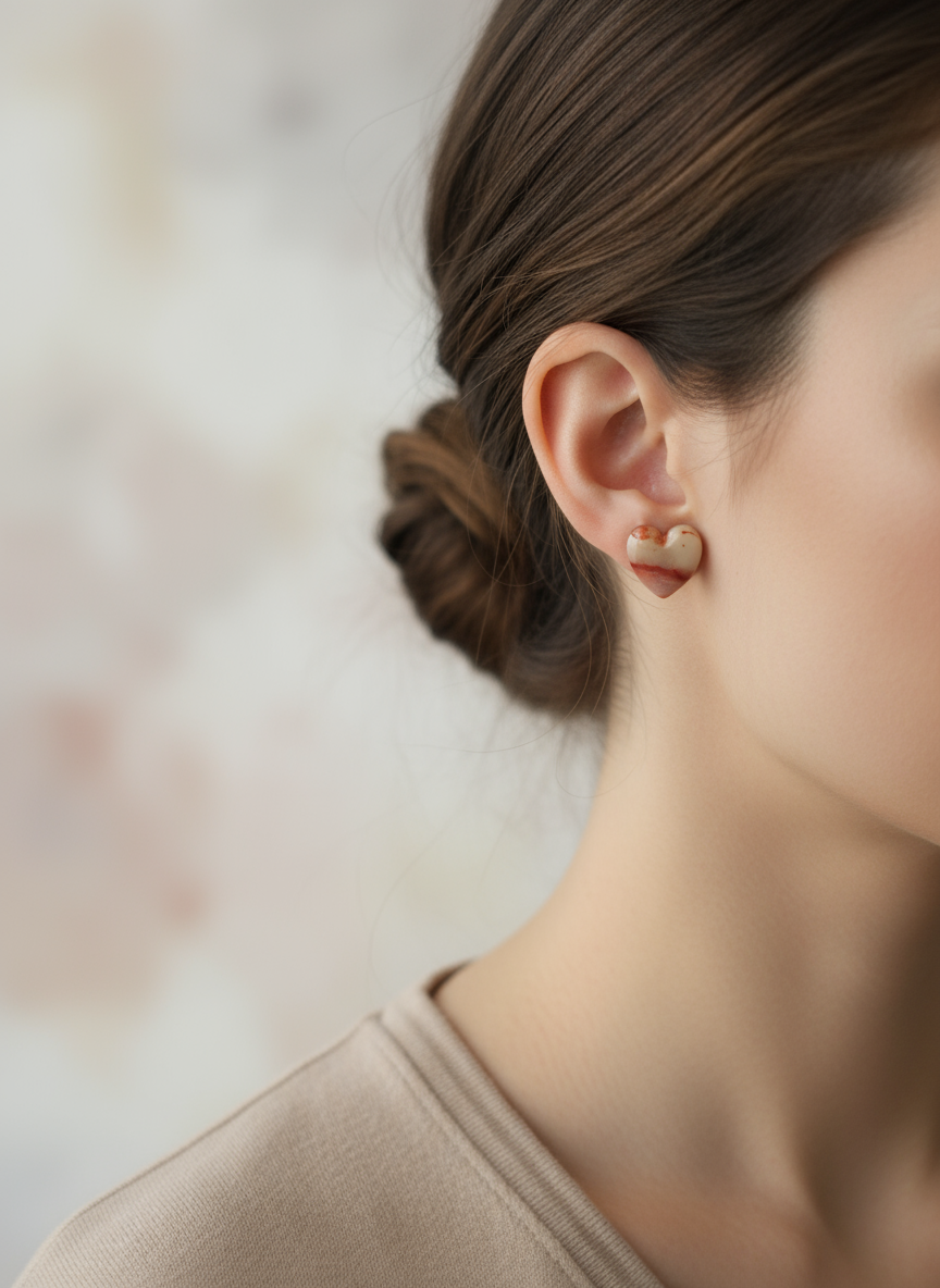 Kolczyki Gemstone - czerwone serca