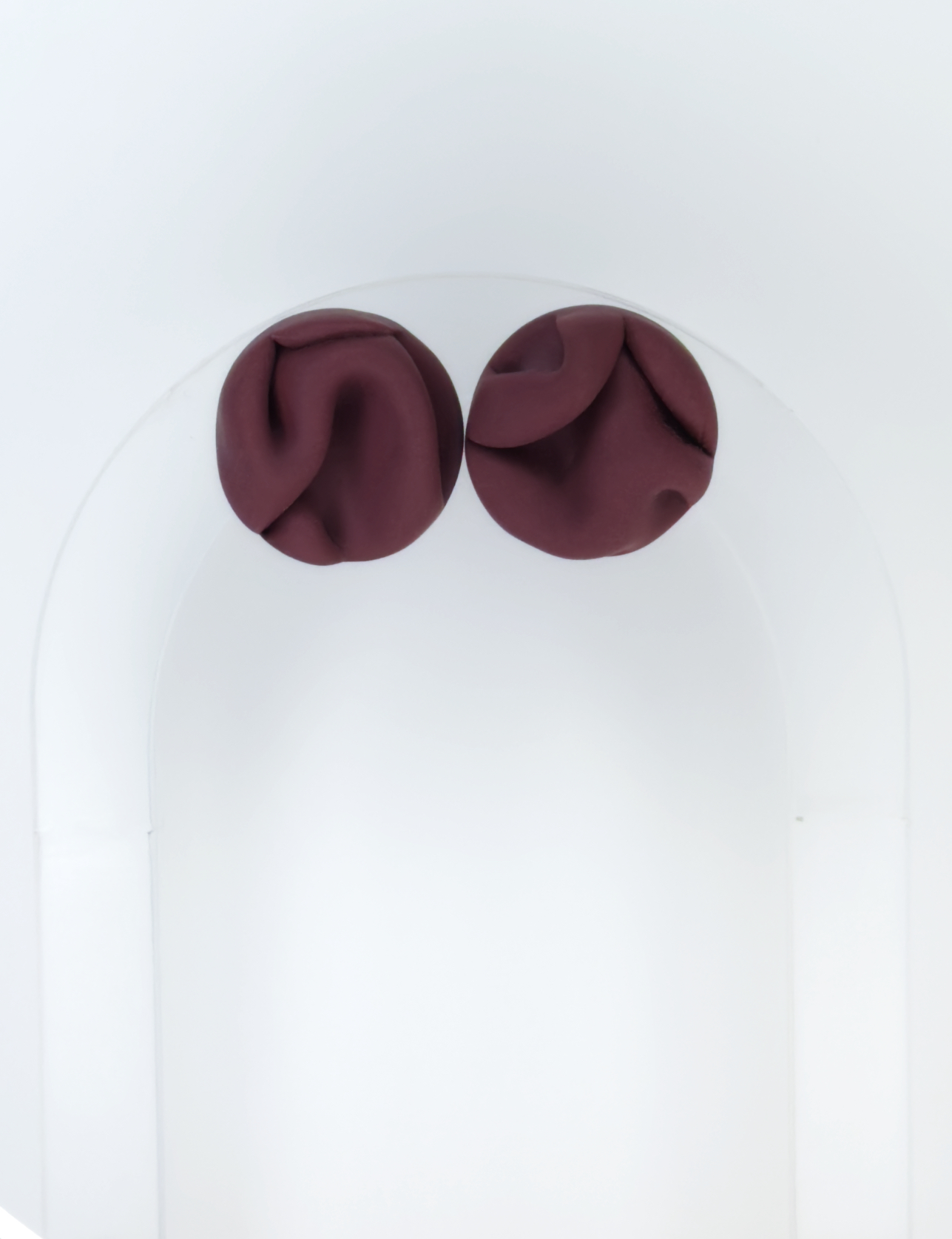 Burgundowe kolczyki Fabric