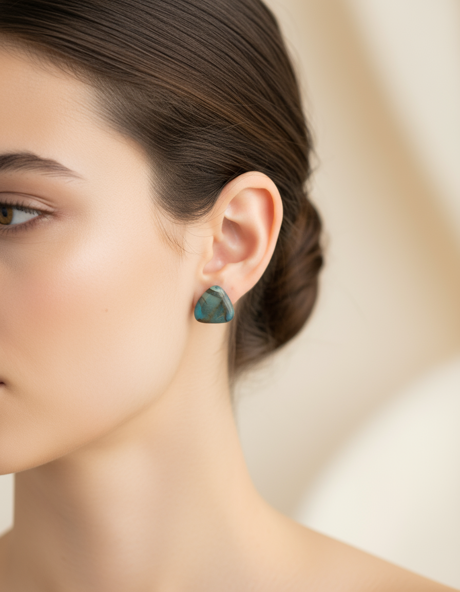 Kolczyki Gemstone - niebieski kamień