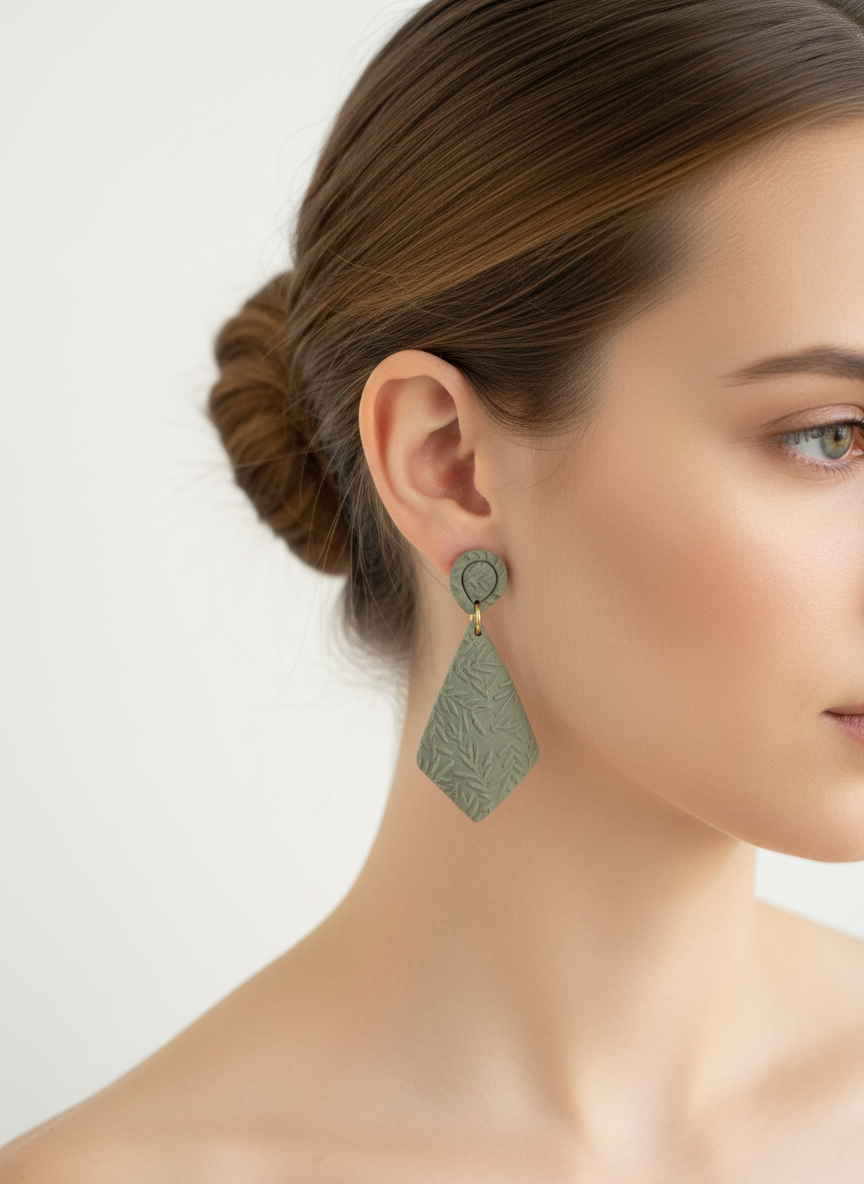 Kolczyki 3D Roślinne Geo