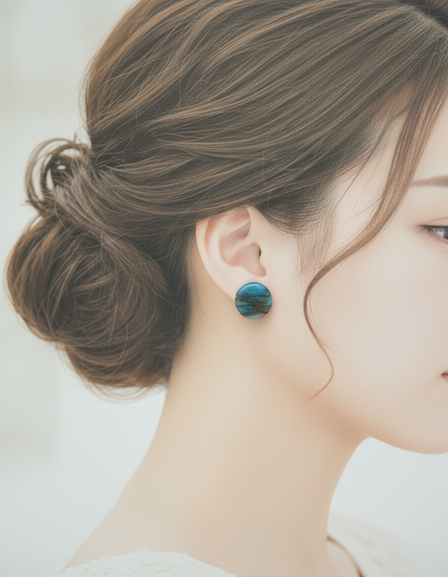 Kolczyki Gemstone - niebieskie koła