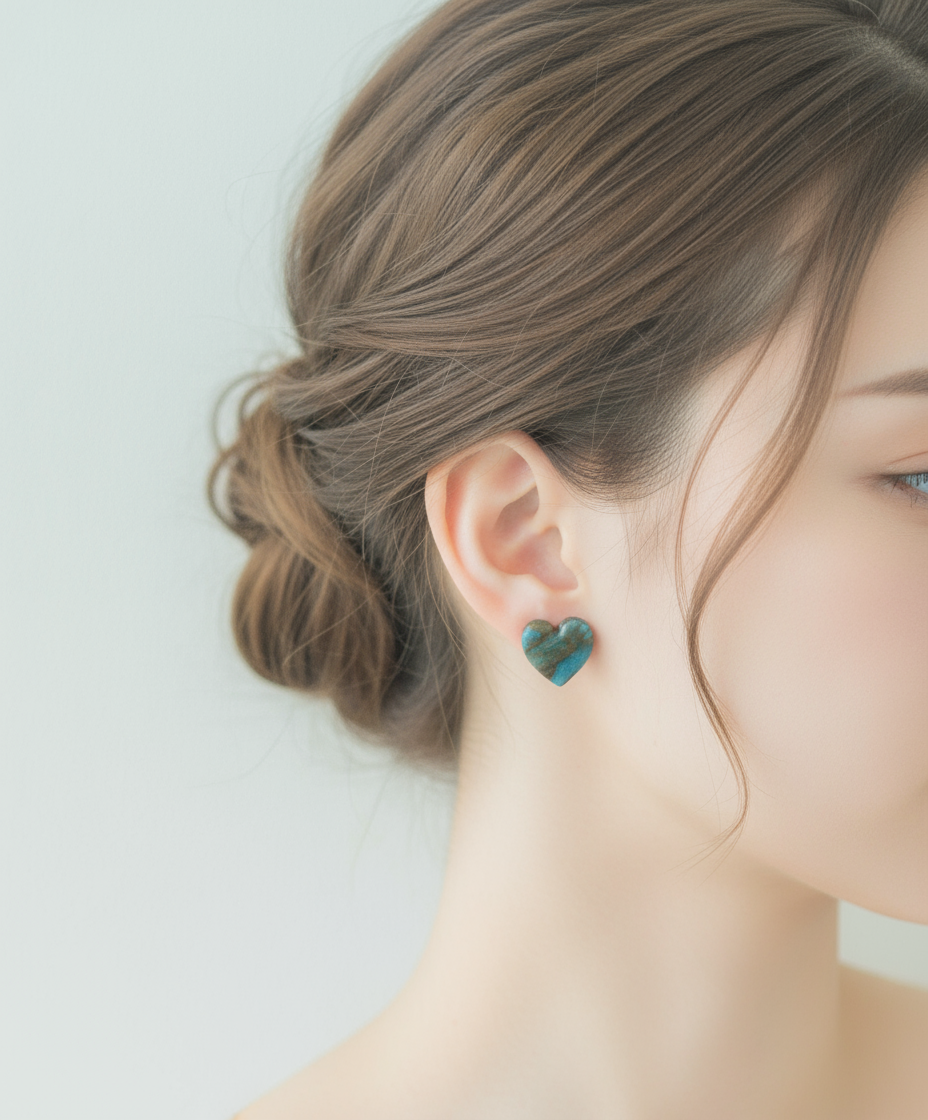 Kolczyki Gemstone - niebieskie serca