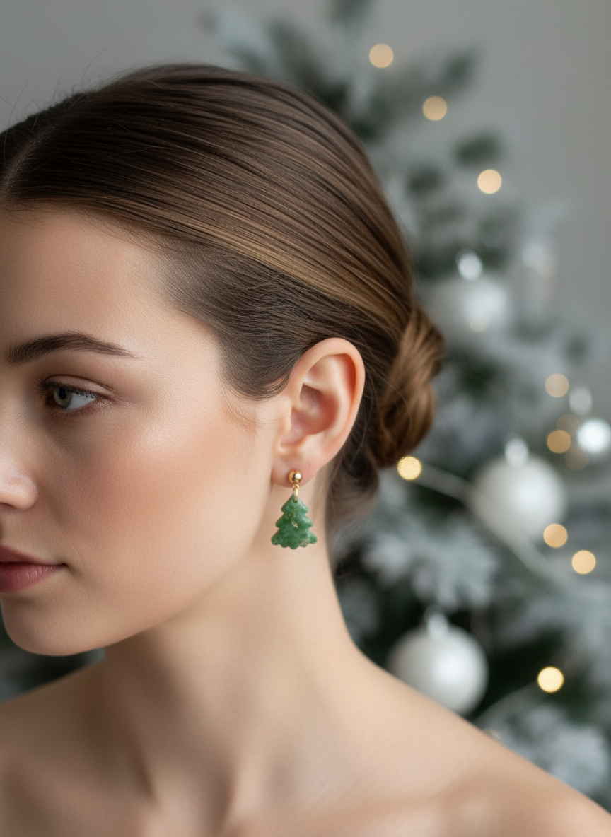 Kolczyki Świąteczne – Zielone Choinki