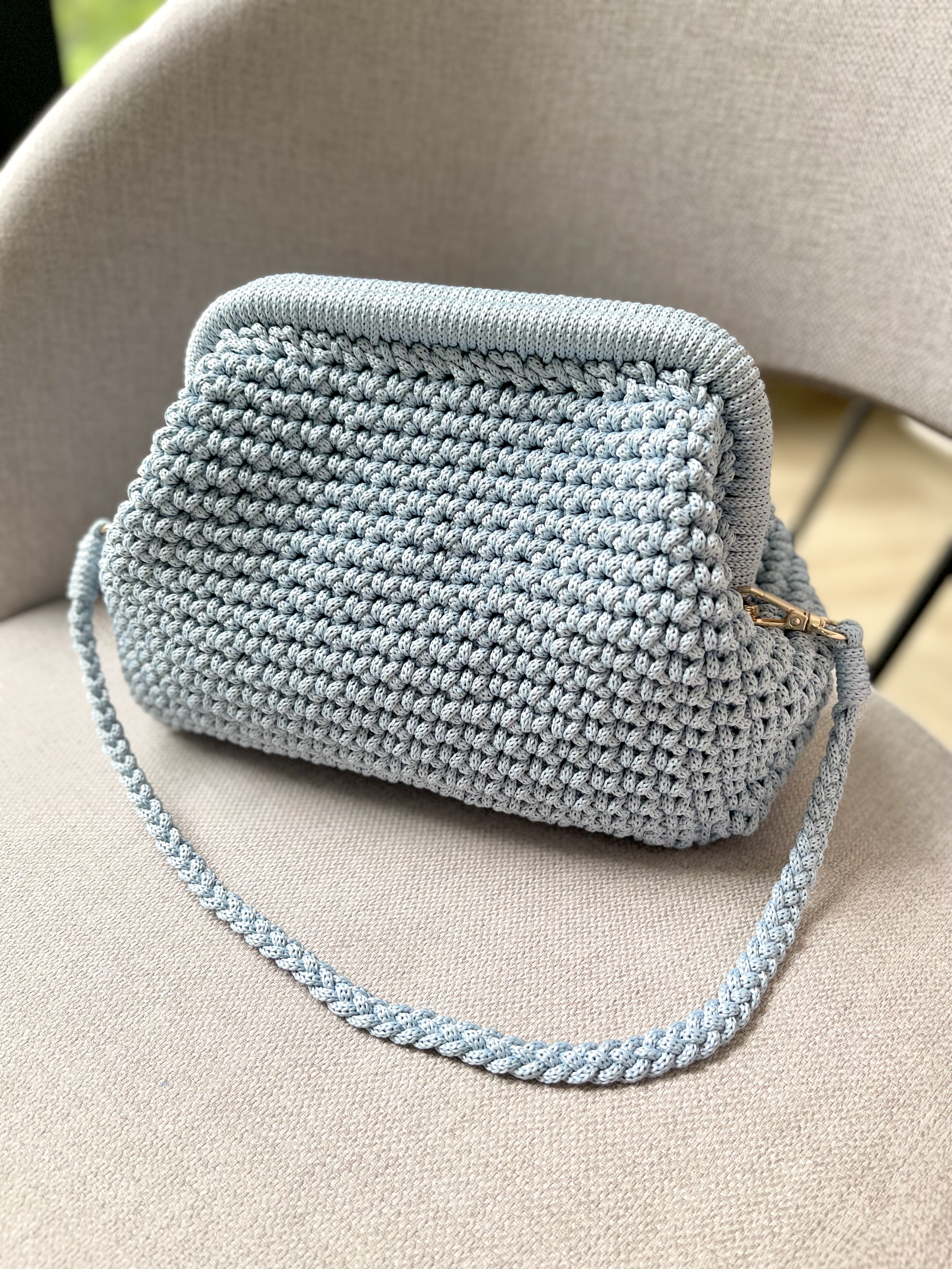 Torebka szydełkowa Amelie Steel Blue