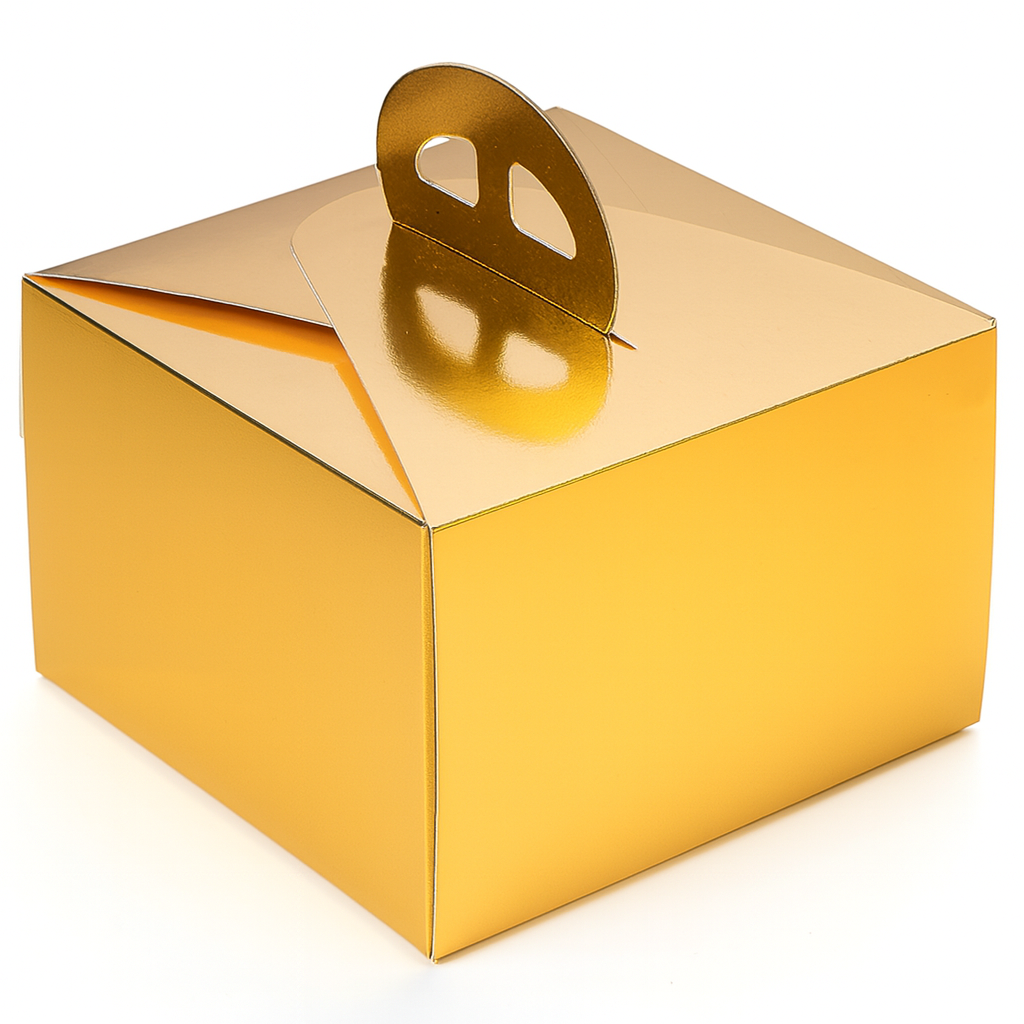 Lot de 50 Boîtes à Gâteaux & Tarte avec Poignée Carrée  22 x 22 x 16 cm