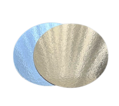 Lot de 50 Supports à Gâteaux Ronds -Diamètre 22 cm -Carton Réversible Doré & Argent 