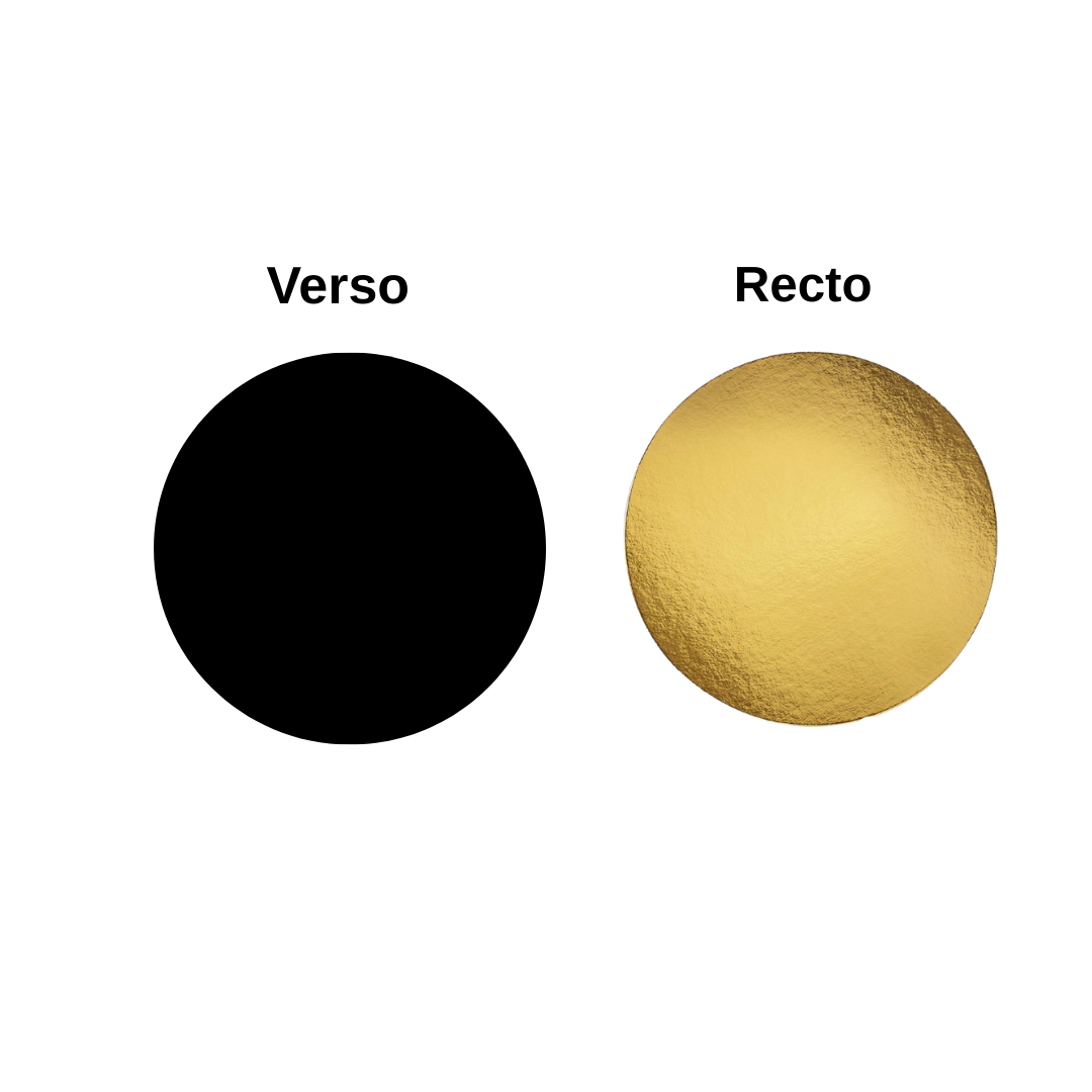 Lot de 50 Supports à Gâteaux Ronds -Diamètre 20 cm - Carton Réversible Doré & Noir 