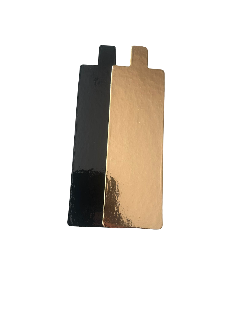 Lot de 100 Supports à Eclair 4,5 x 13 cm avec Languette Reversible Doré & Noire