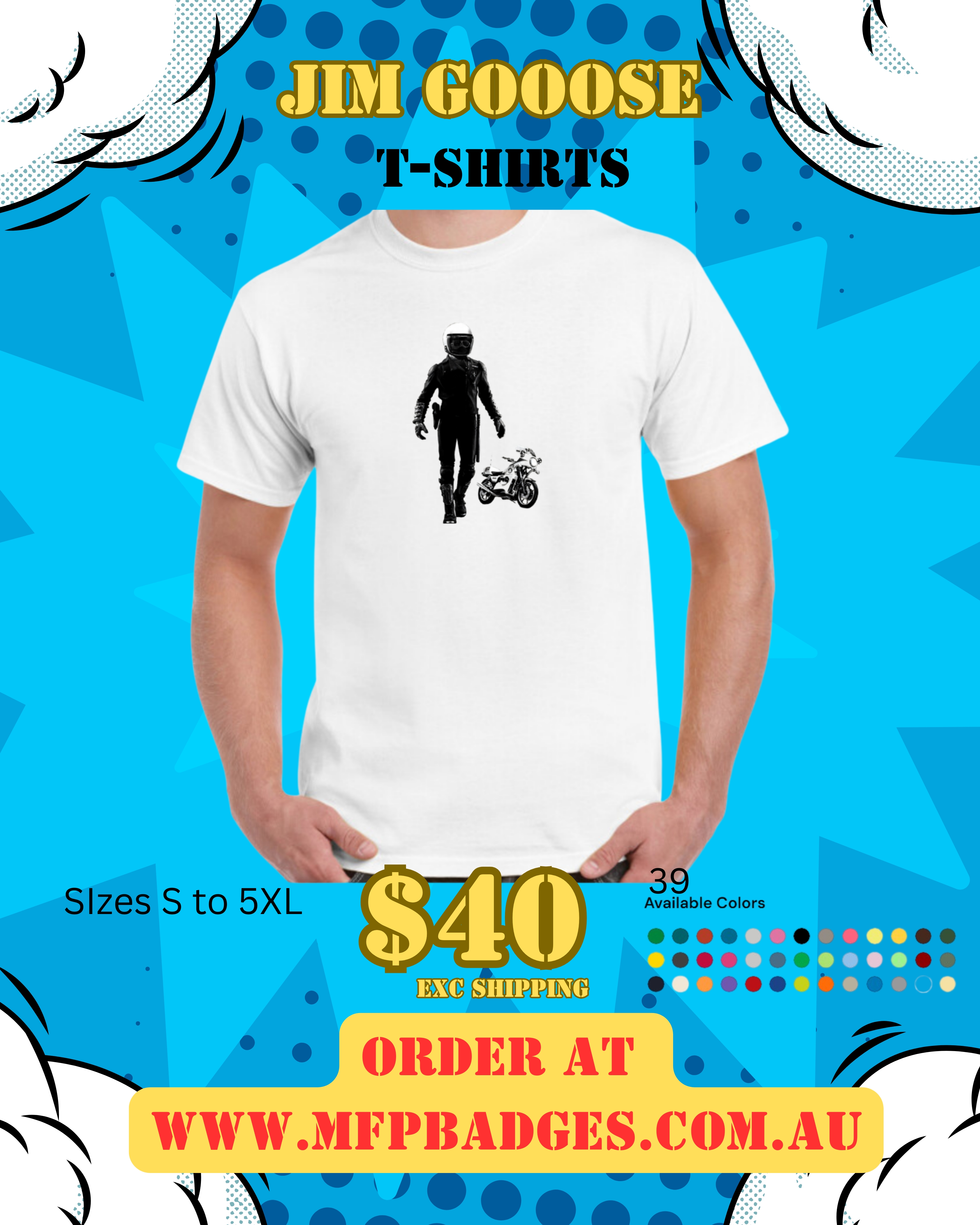 Mad Max Jim Goose T-Shirt | Classic MFP Motorcycle Movie Tee