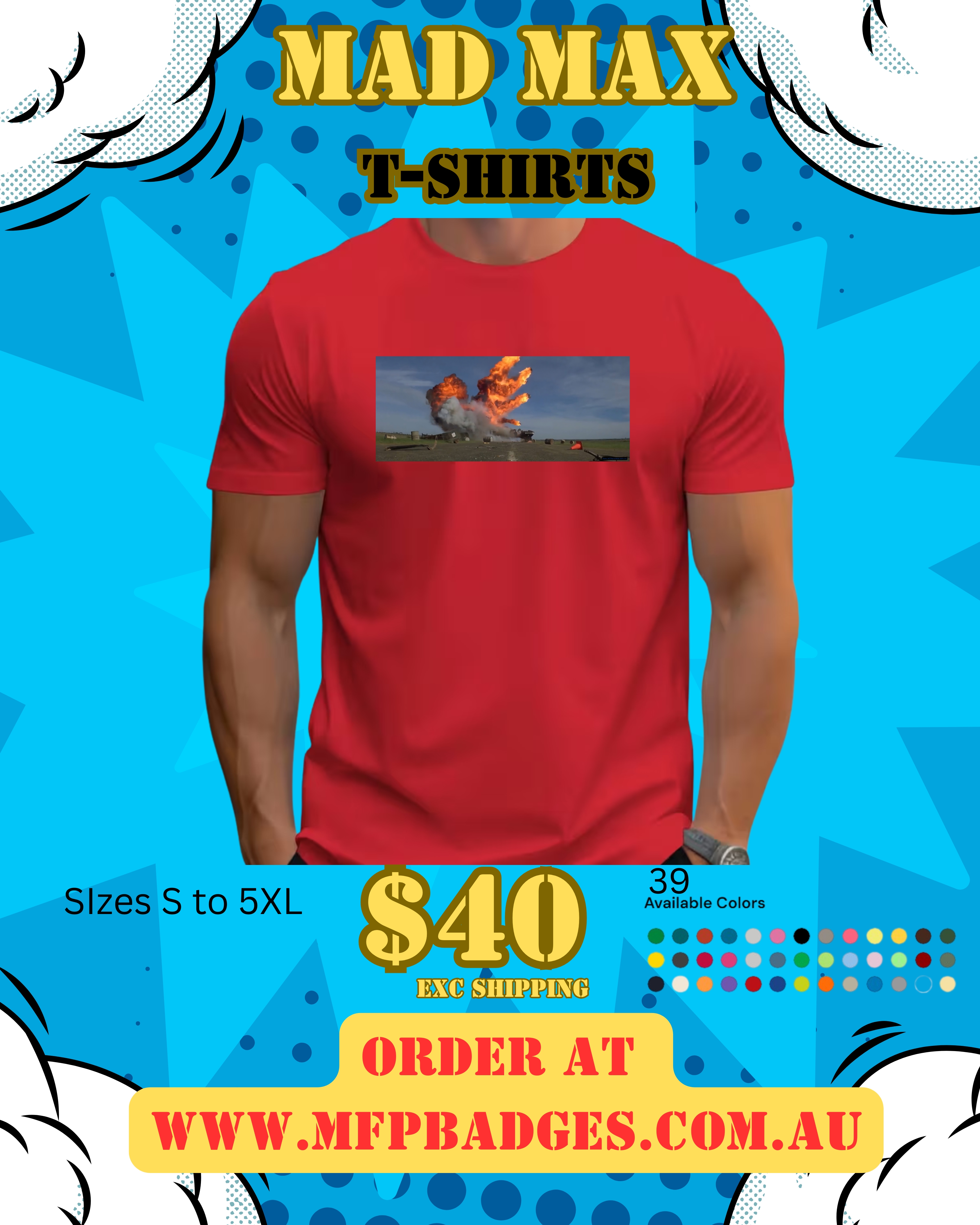 Mad Max Nightrider Explosion Scene T-Shirt | Iconic Highway Pursuit Movie Tee