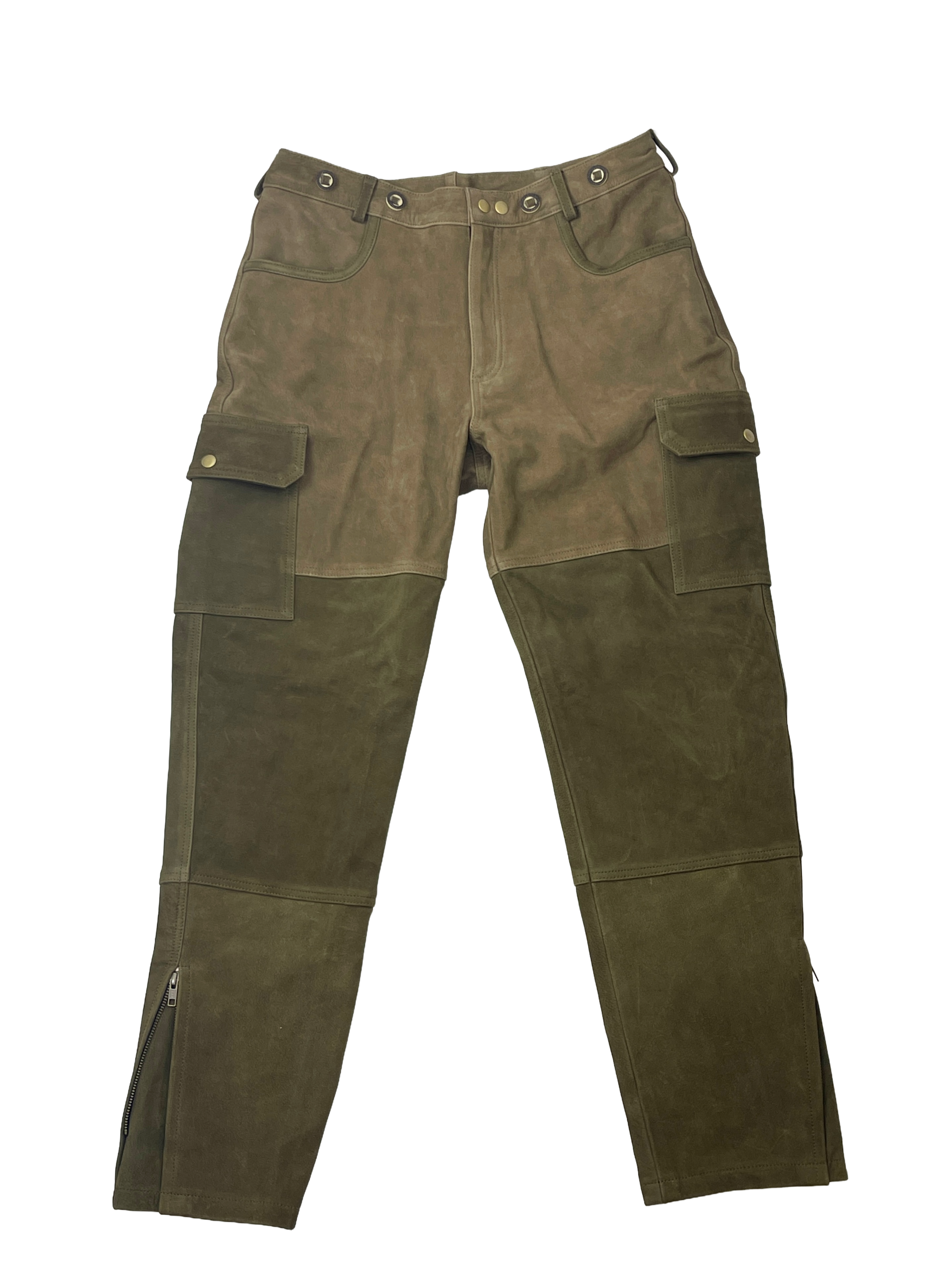 Two-Tone leather trousers