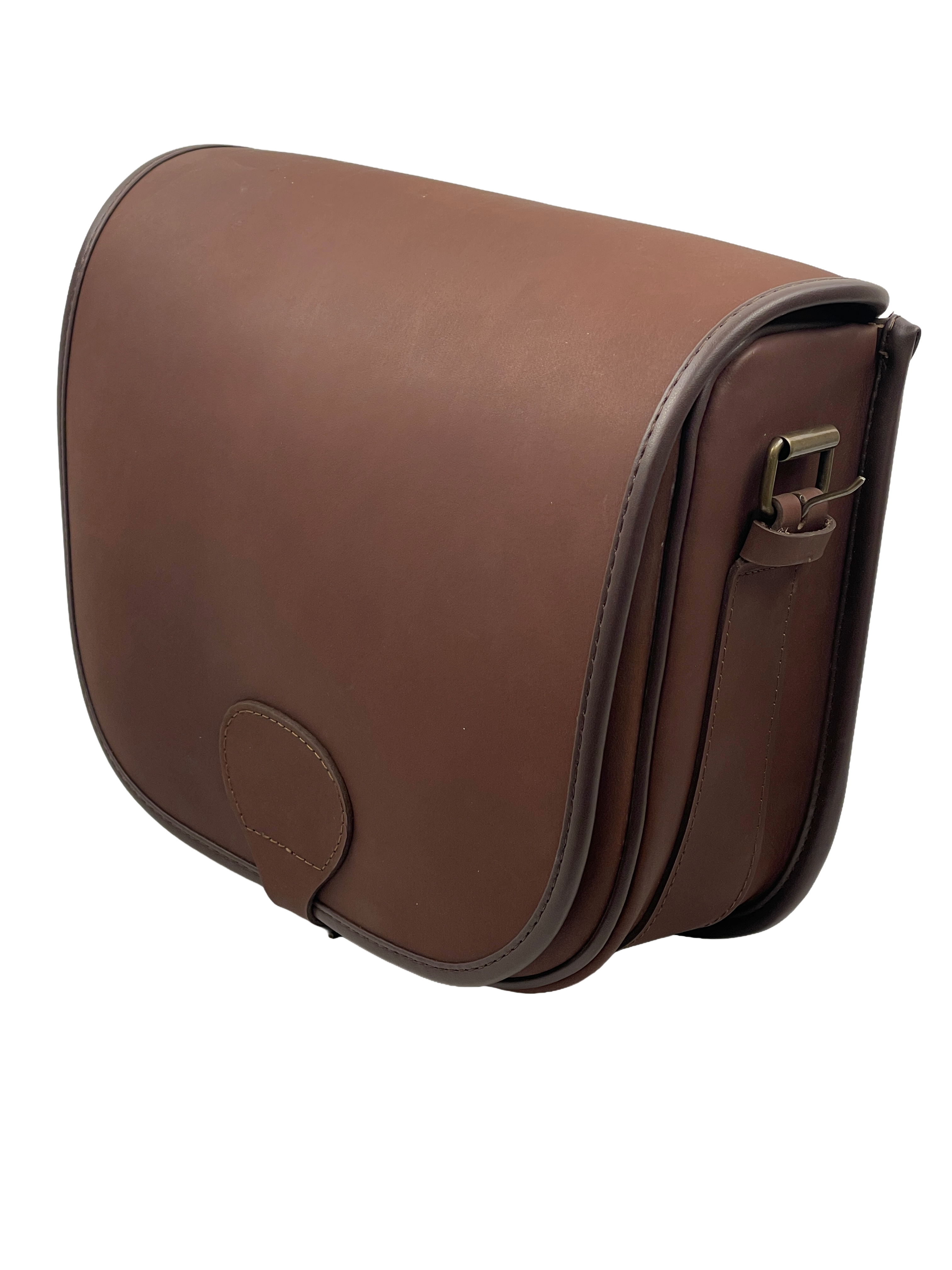 cartridge Bag with large flap genuine leather