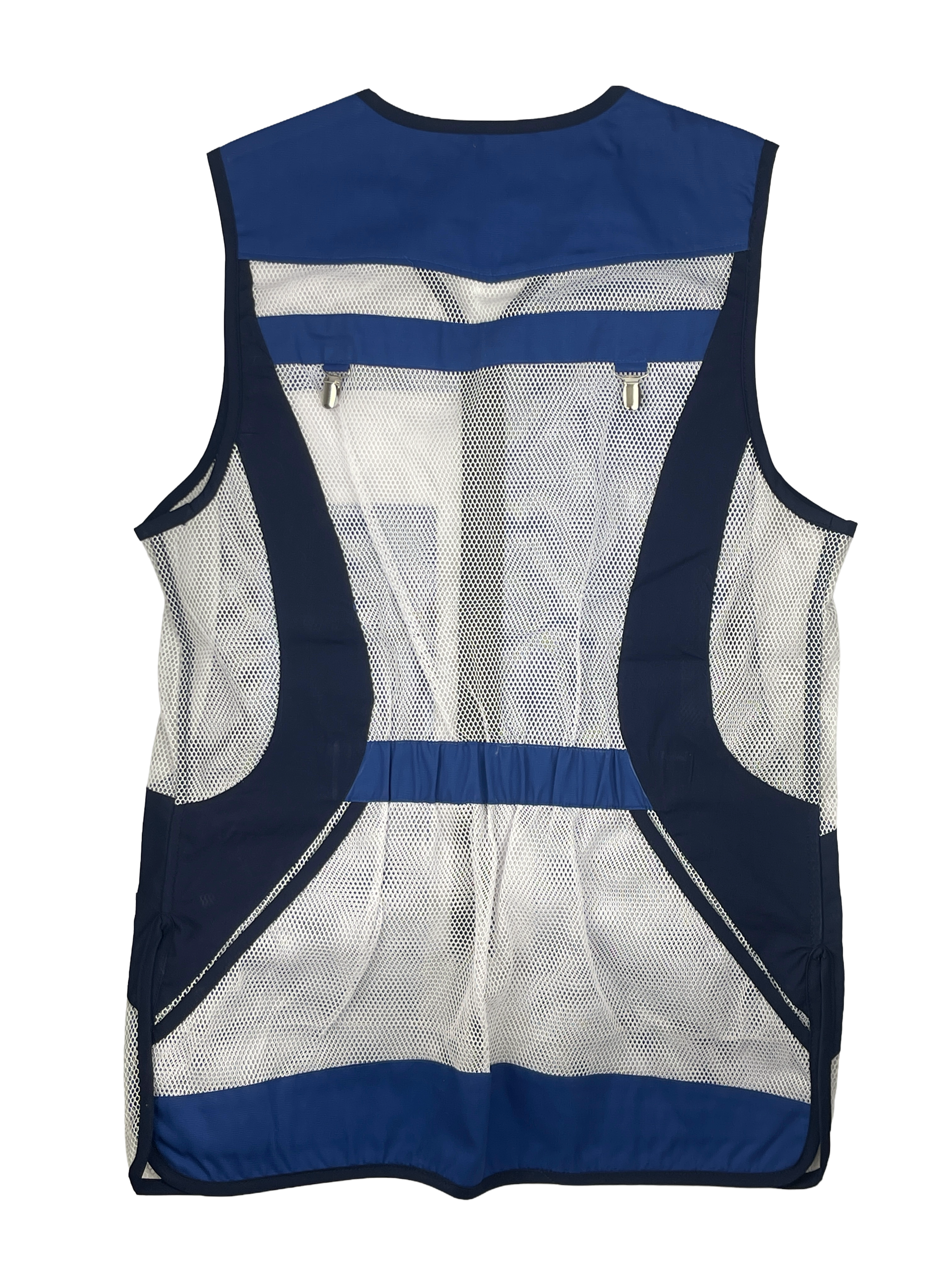 White and Blue Contrast netted lightweight GILET