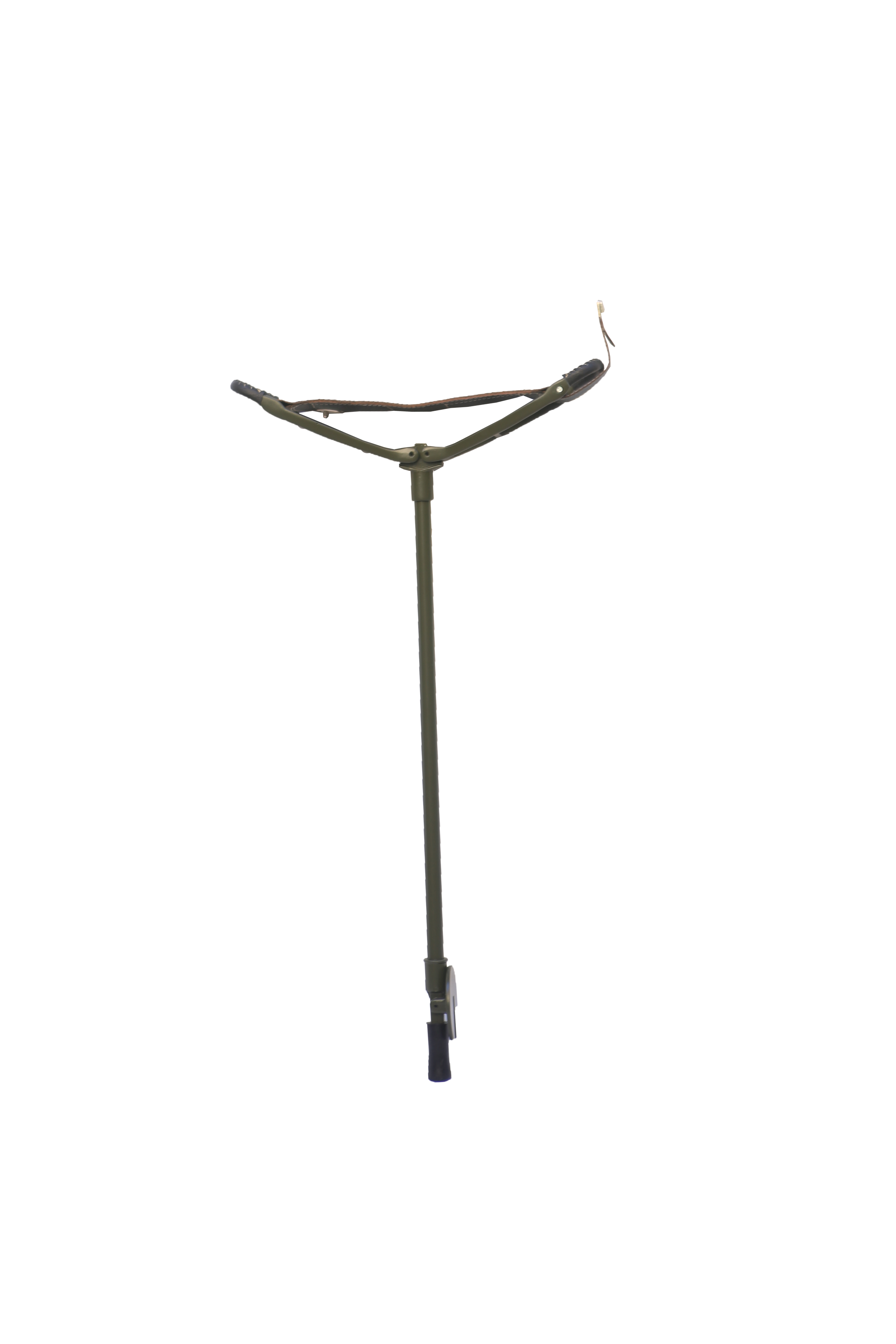 Luxury Tan Leather height-adjustable French style shooting stick with brass button