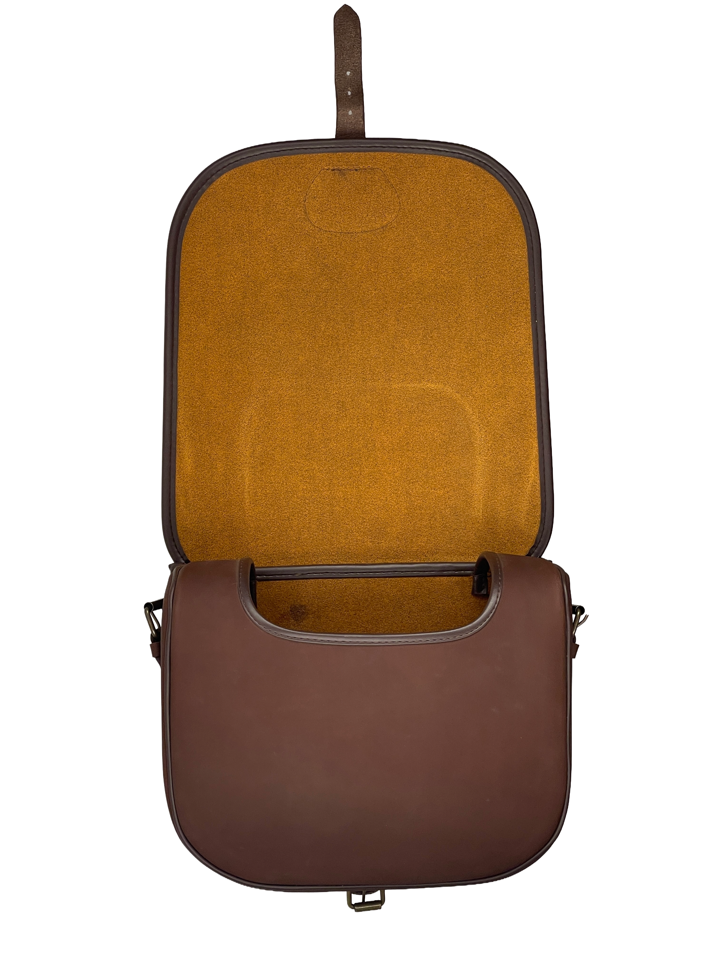 cartridge Bag with large flap genuine leather