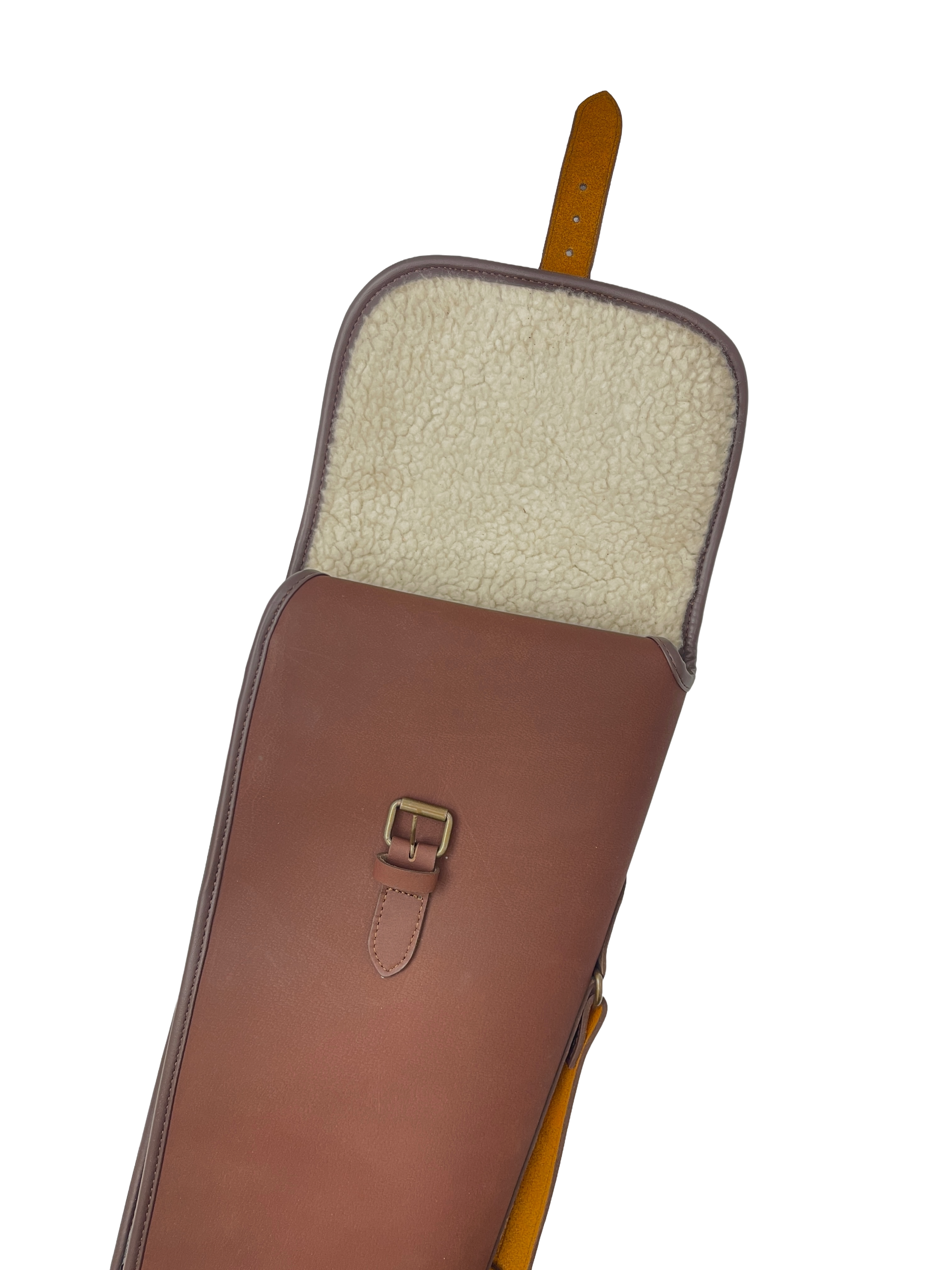 Full-Leather Gun Slip, fur Interior & Antique Hardware