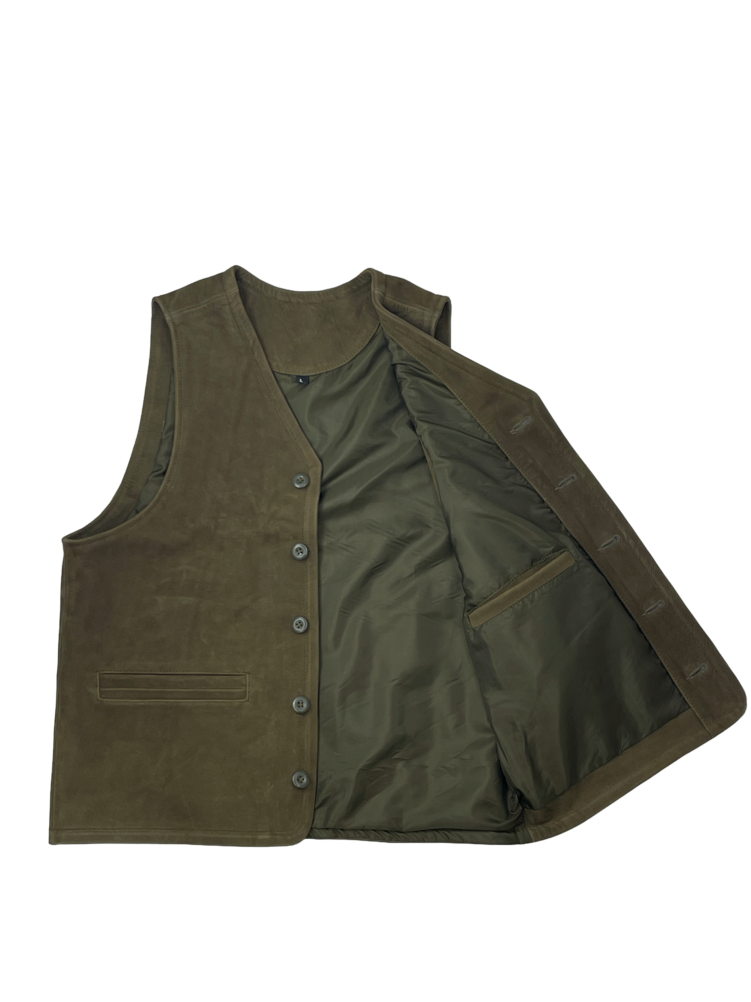 Olive leather GILET