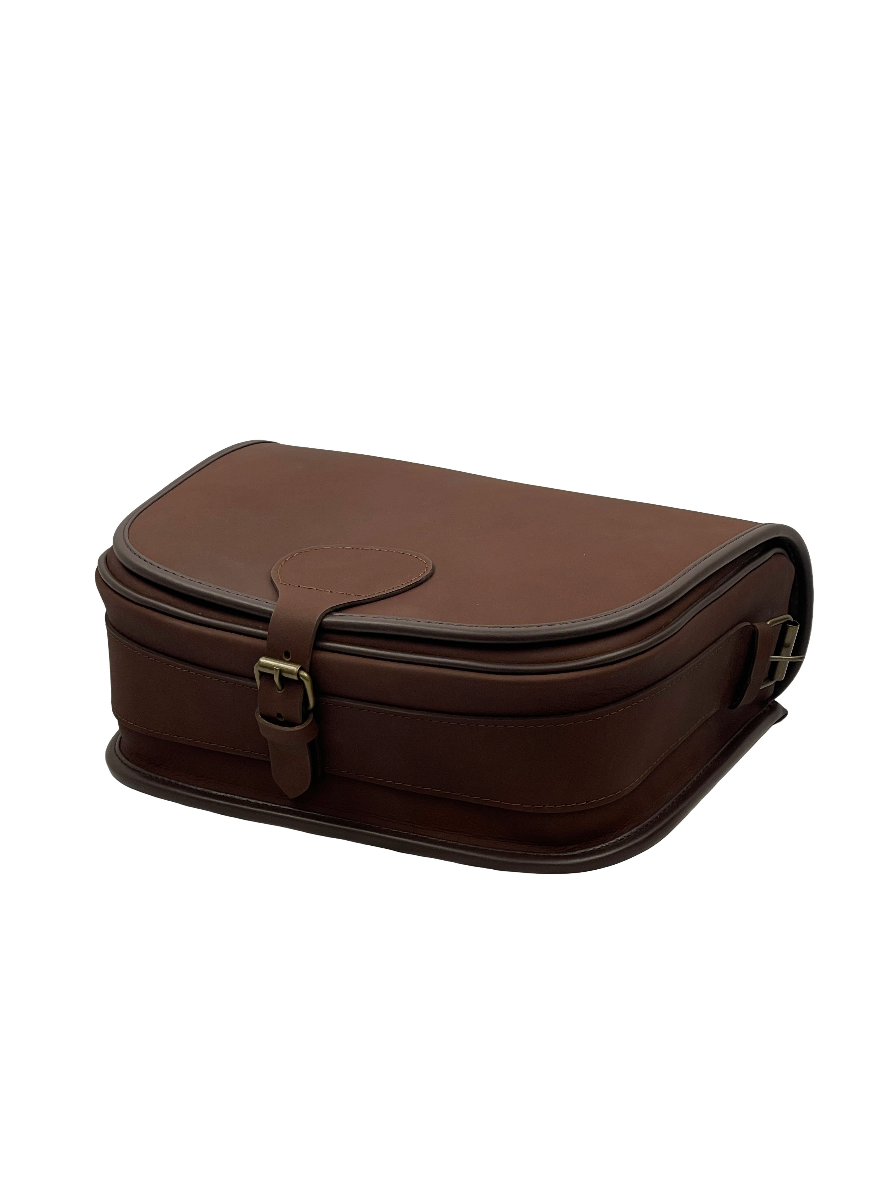 cartridge Bag with large flap genuine leather