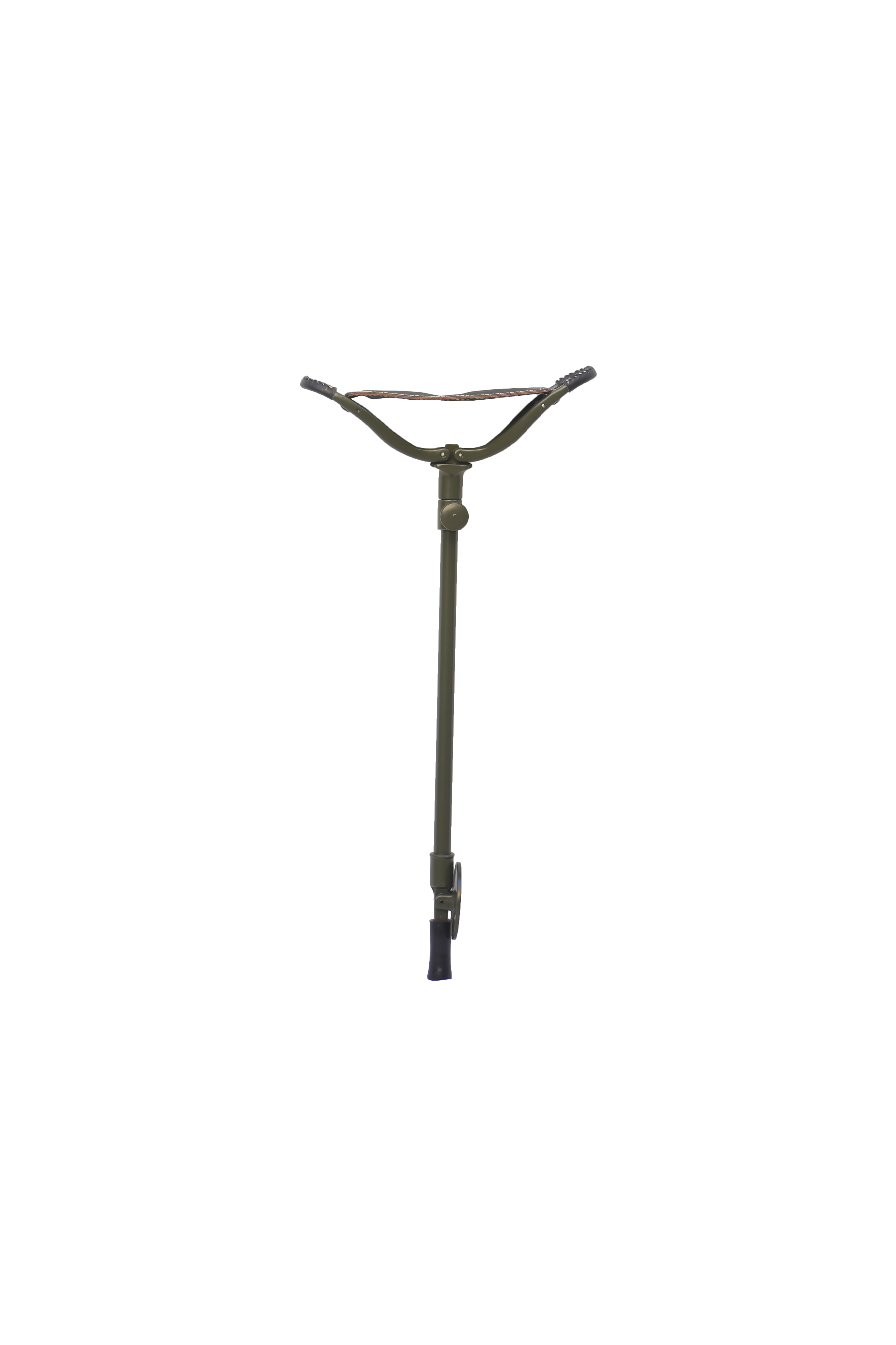 Olive green Beckenham-Royal Height-adjustable shooting stick with rubber or spike ferrule