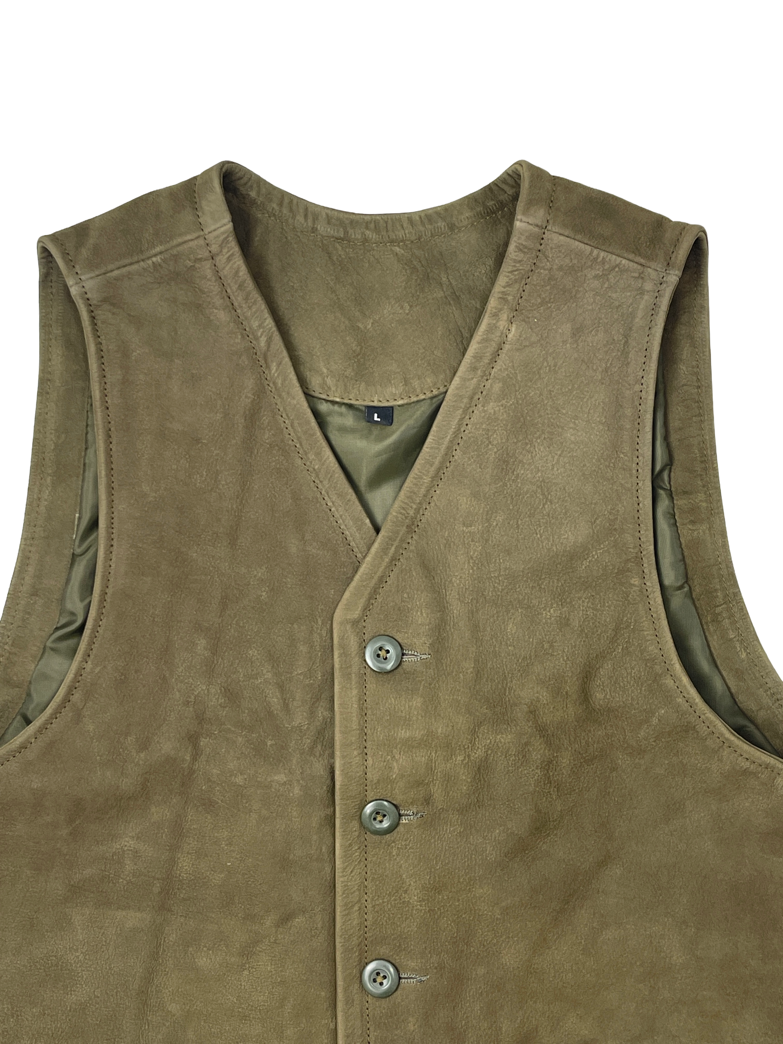 Olive leather GILET