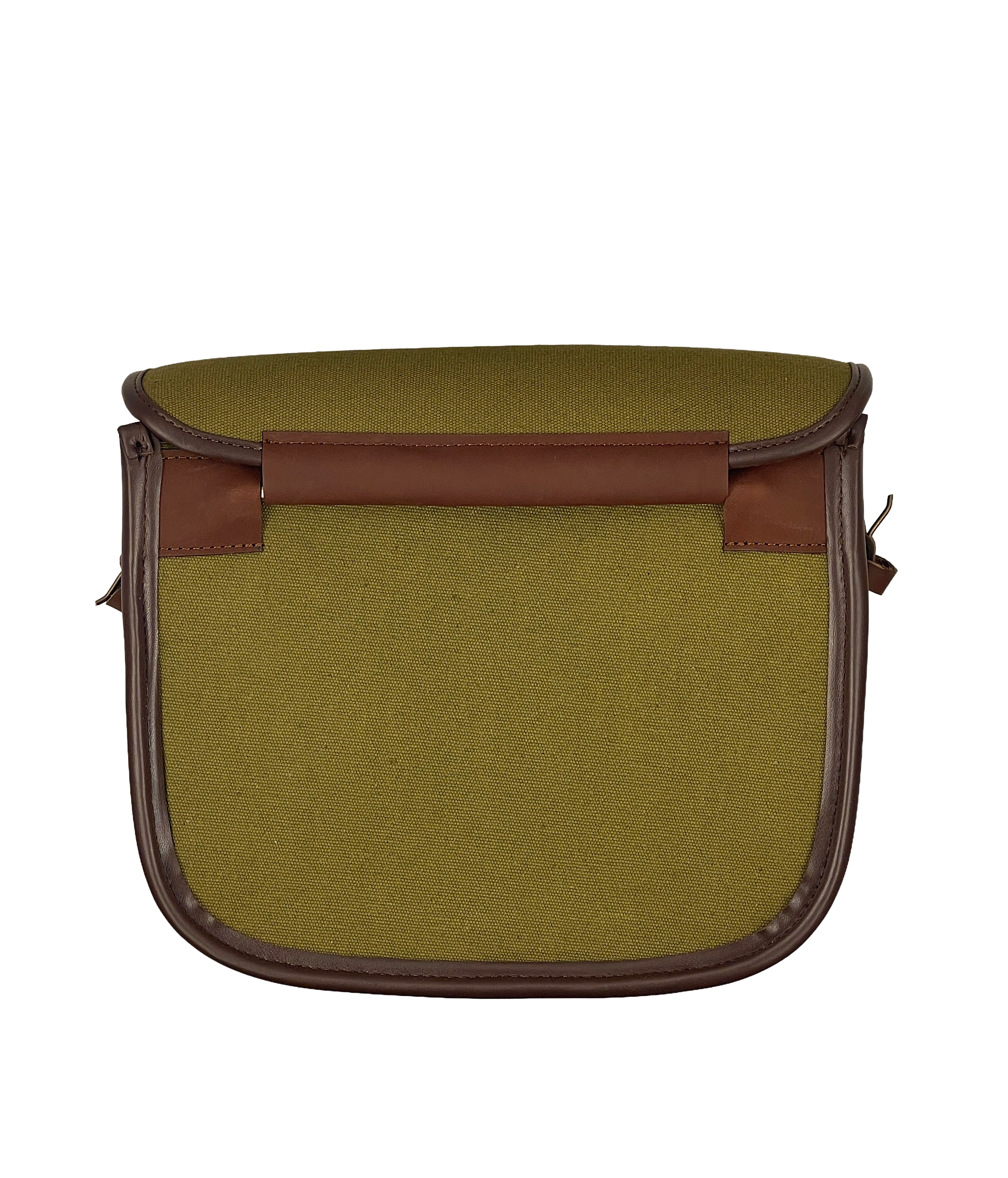 Canvas and leather cartridge bag with shoulder strap