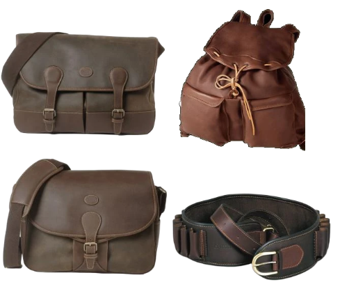 Various Leather Bags and cartridge belt