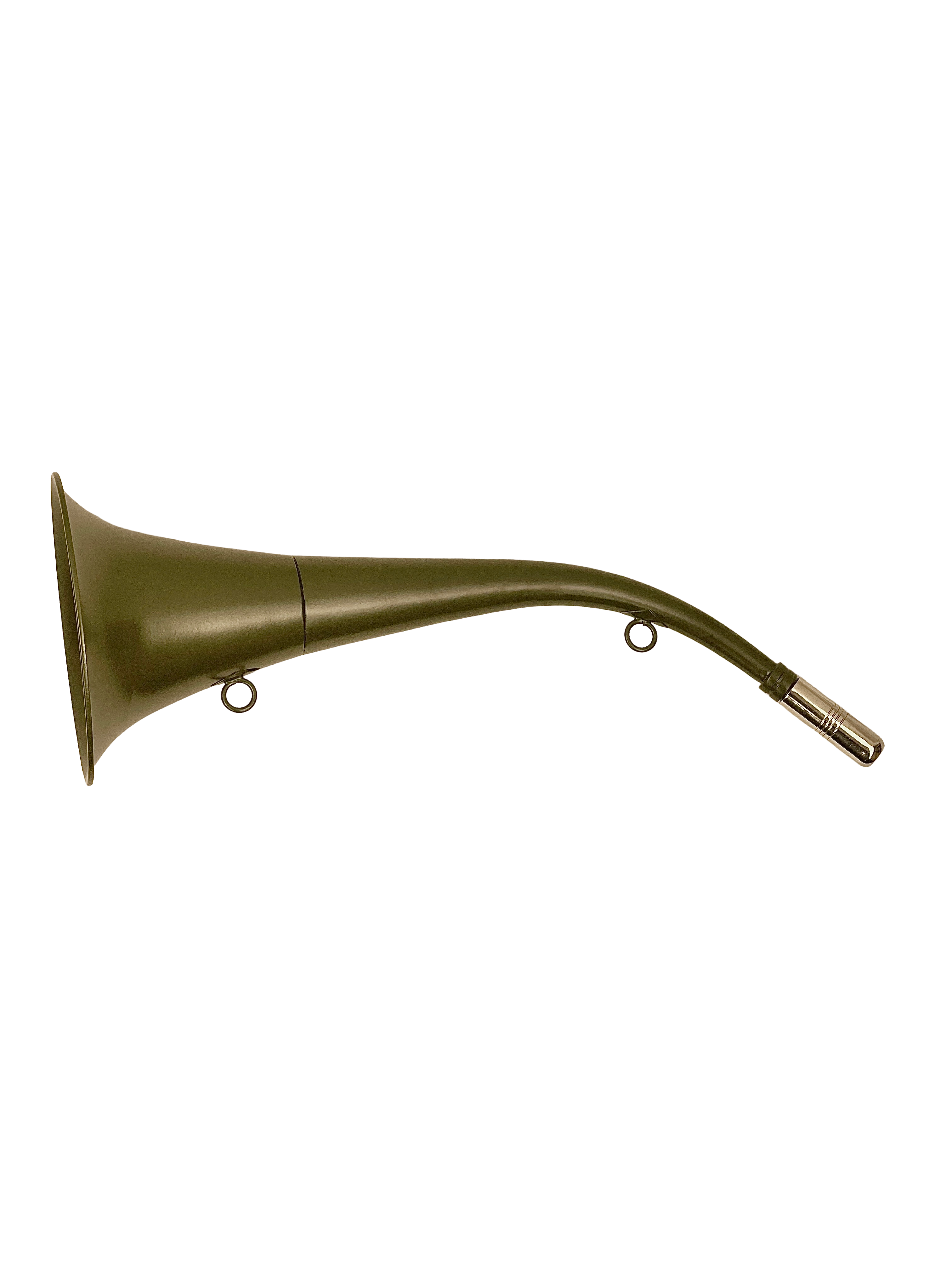 Green powder coated hunting/ signal horn 50 cm