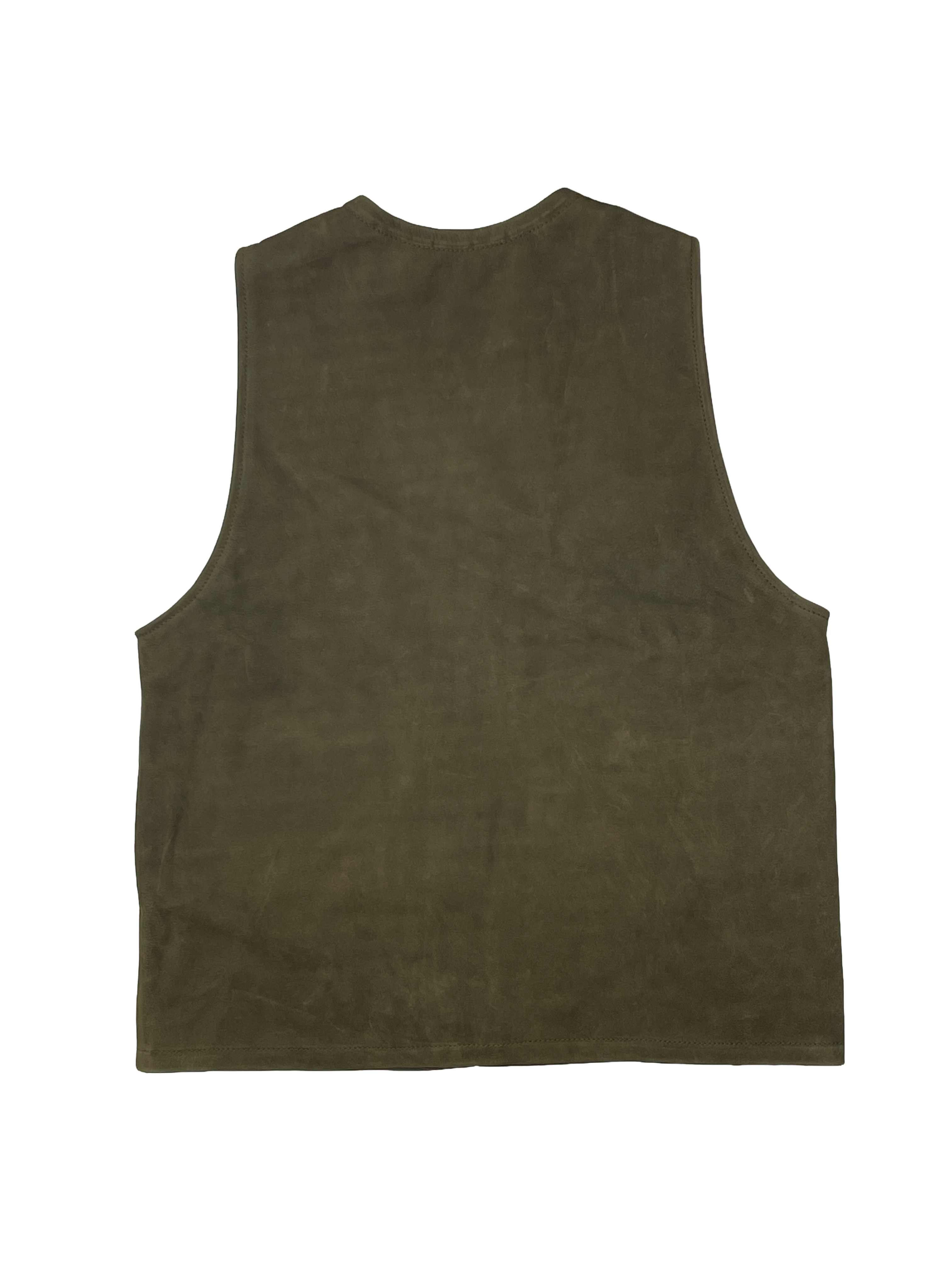 Olive leather GILET