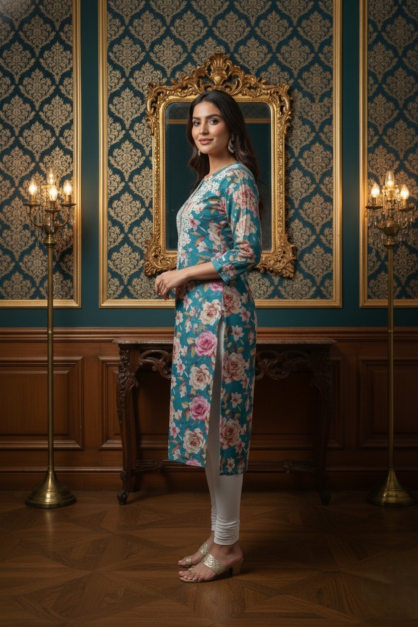 Floral Embroidered Kurti