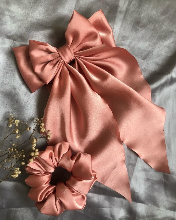 Pink Satin Hair Accessories