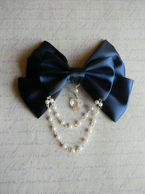 Elegant Black Satin Bow Brooch