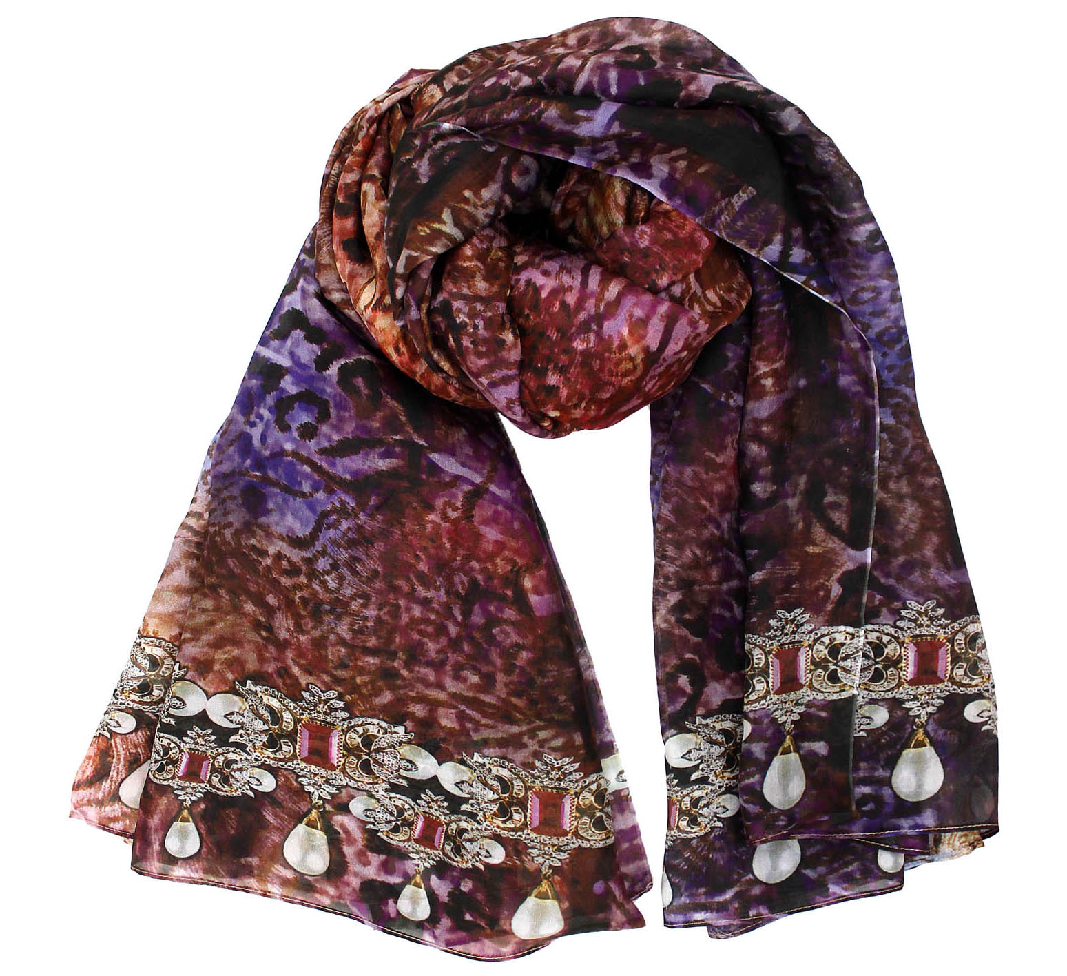 Elegant patterned silk scarf