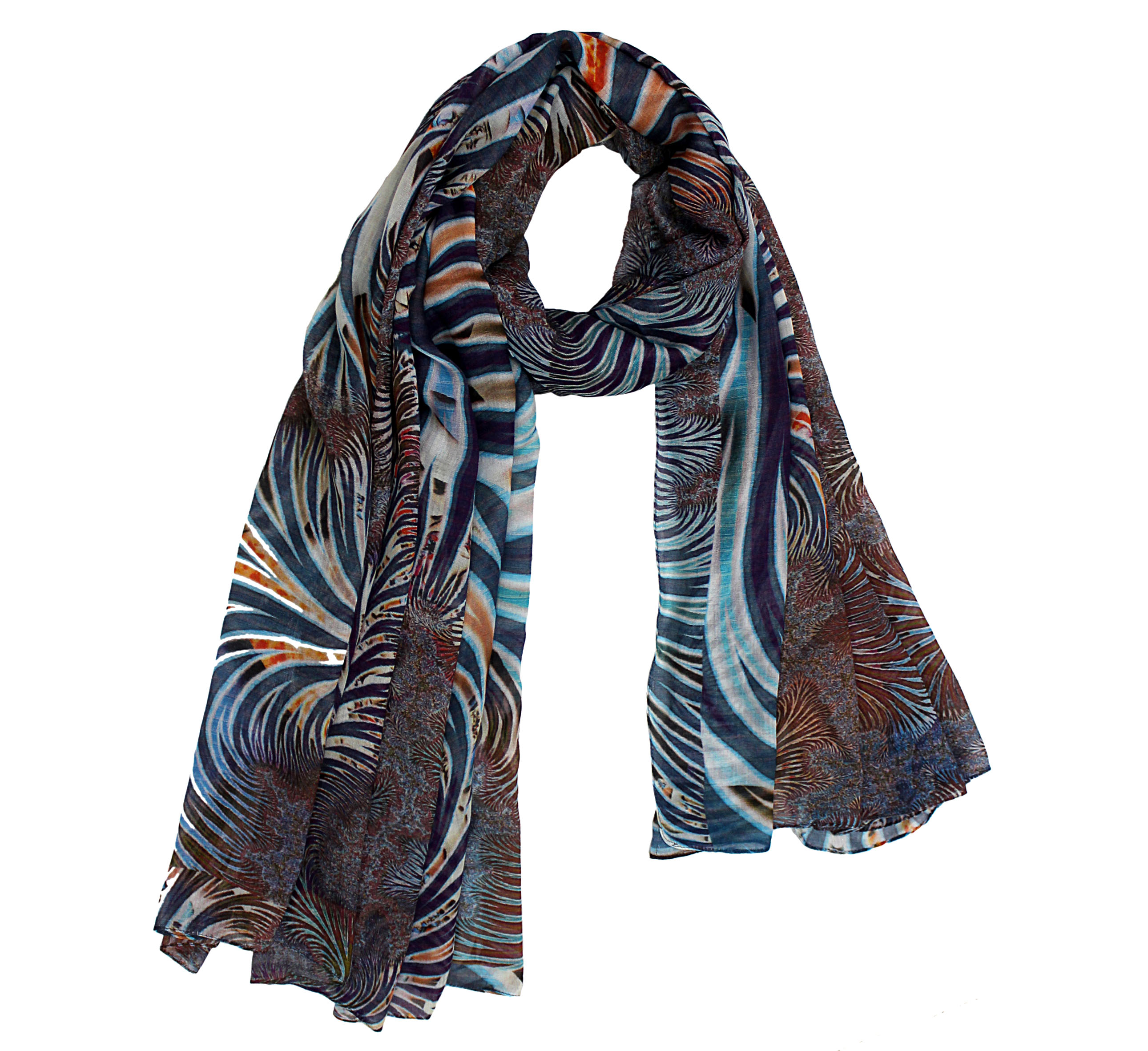 Blu fractal design Modal Scarf