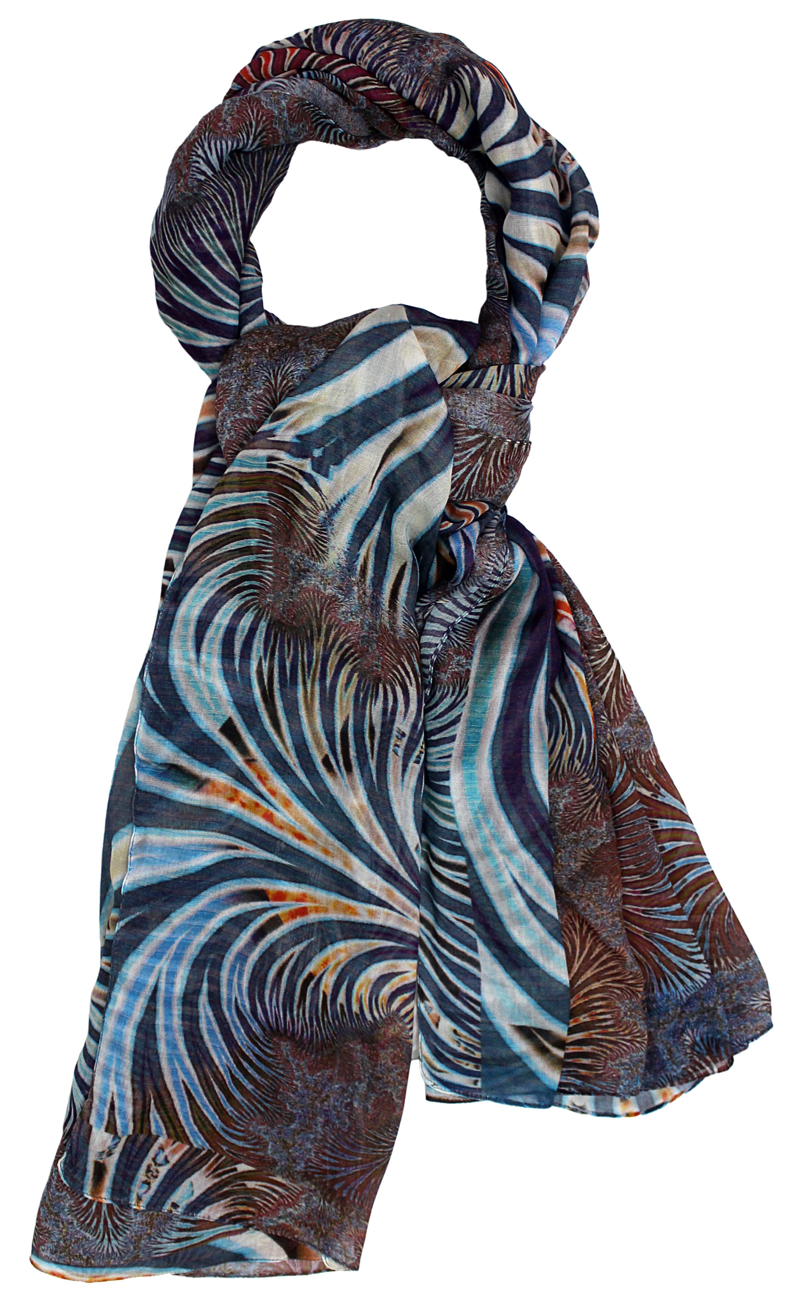 Blu fractal design Modal Scarf