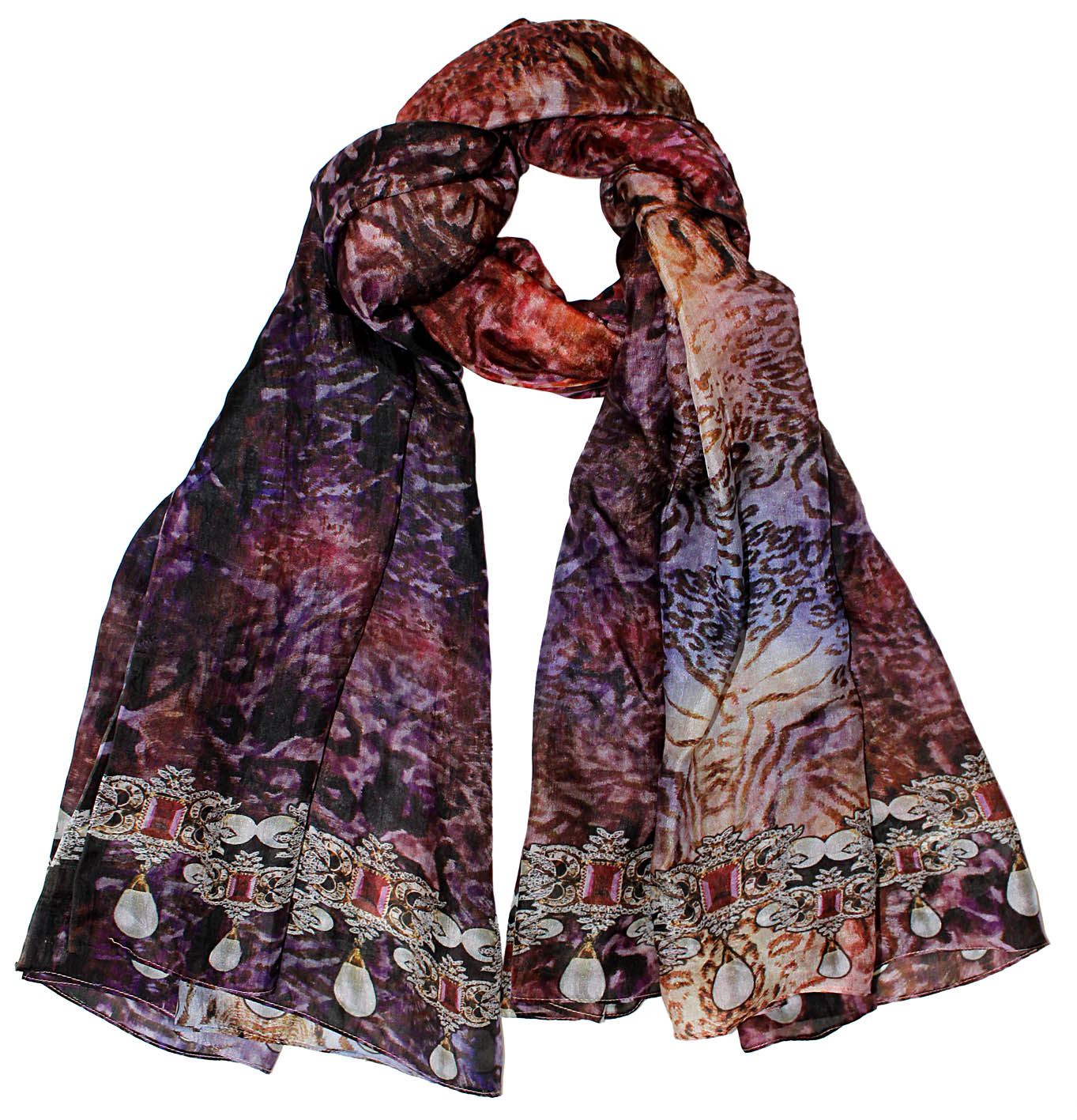 Elegant patterned silk scarf