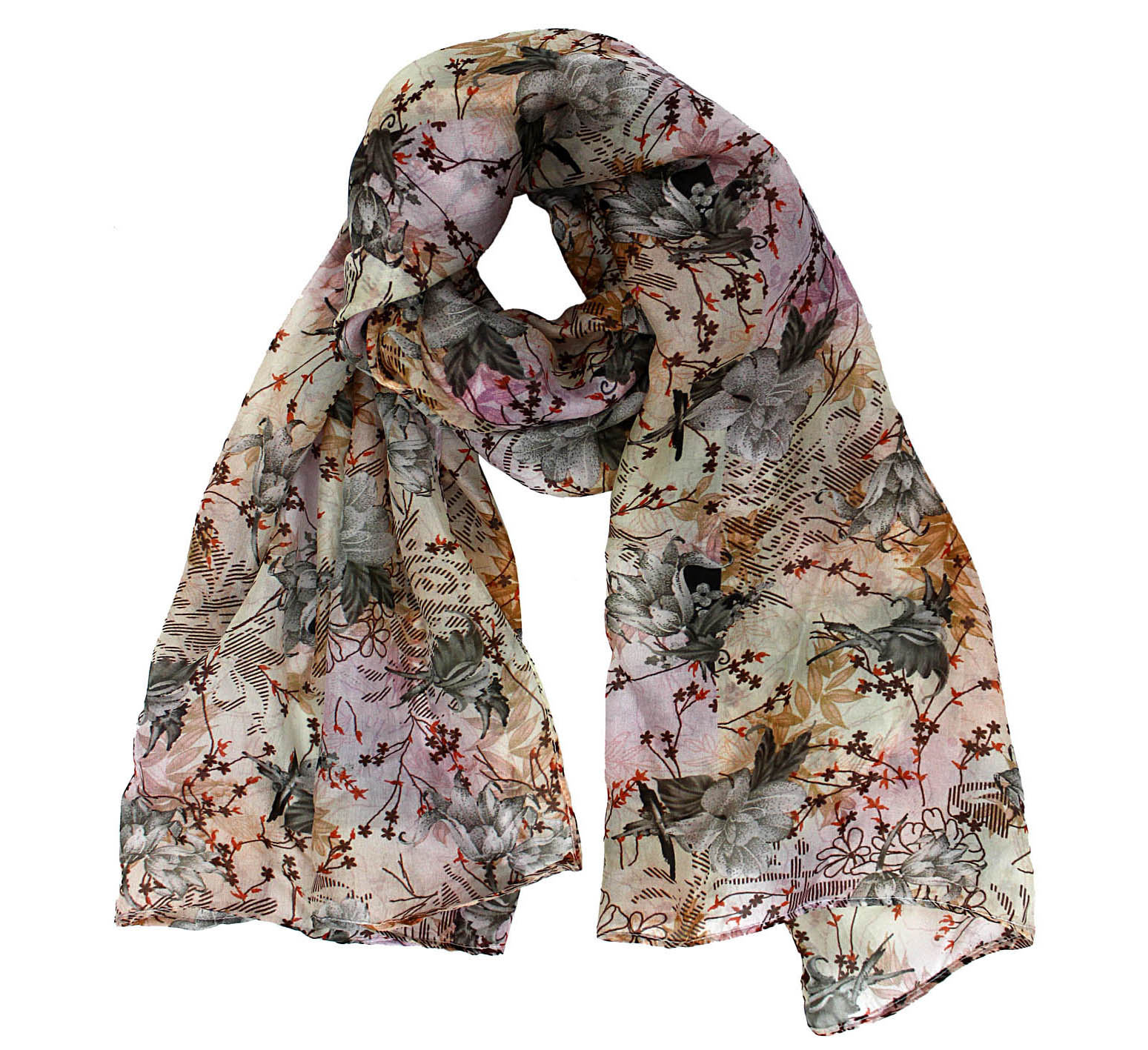 Beige Silk scarf for women