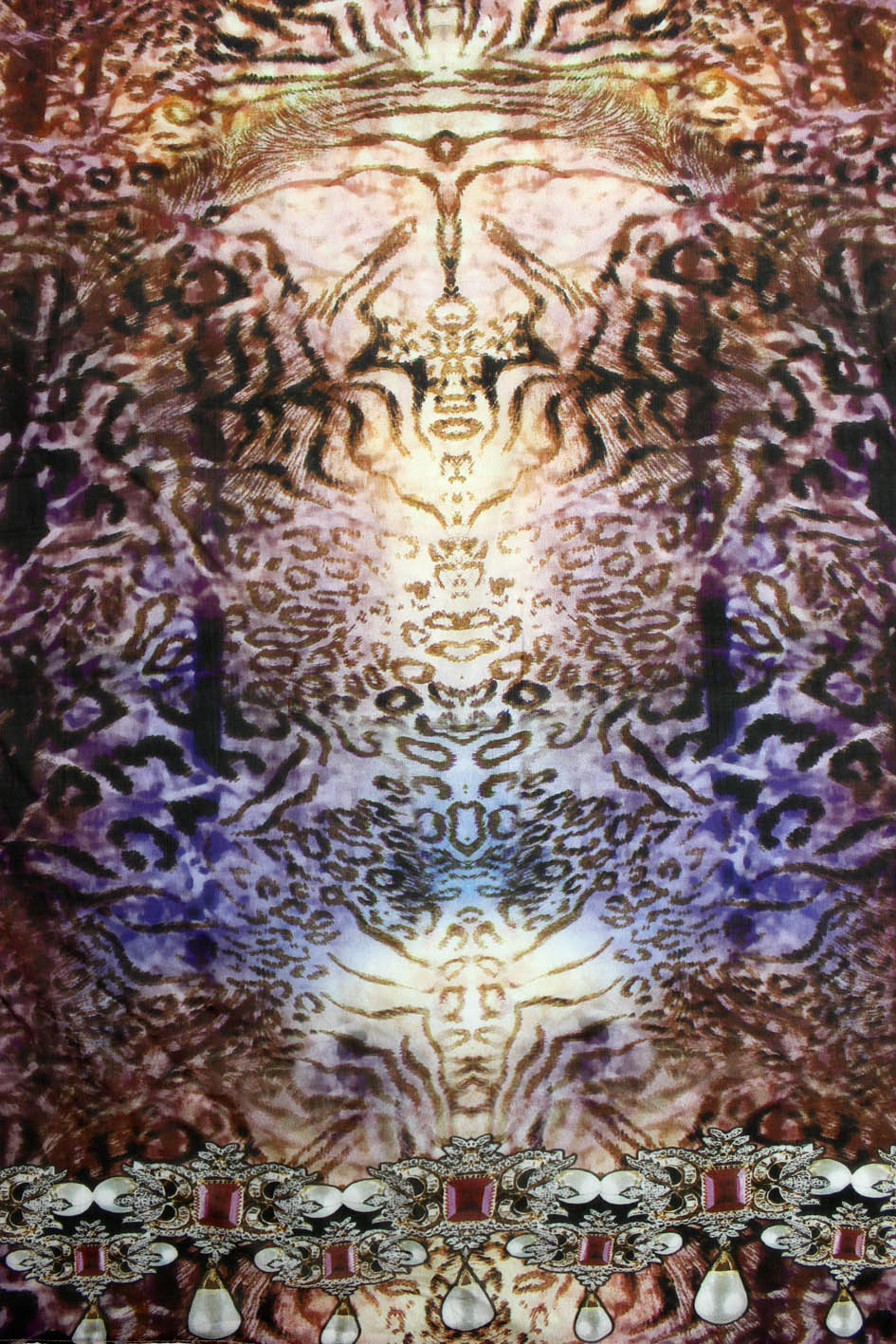 Elegant patterned silk scarf